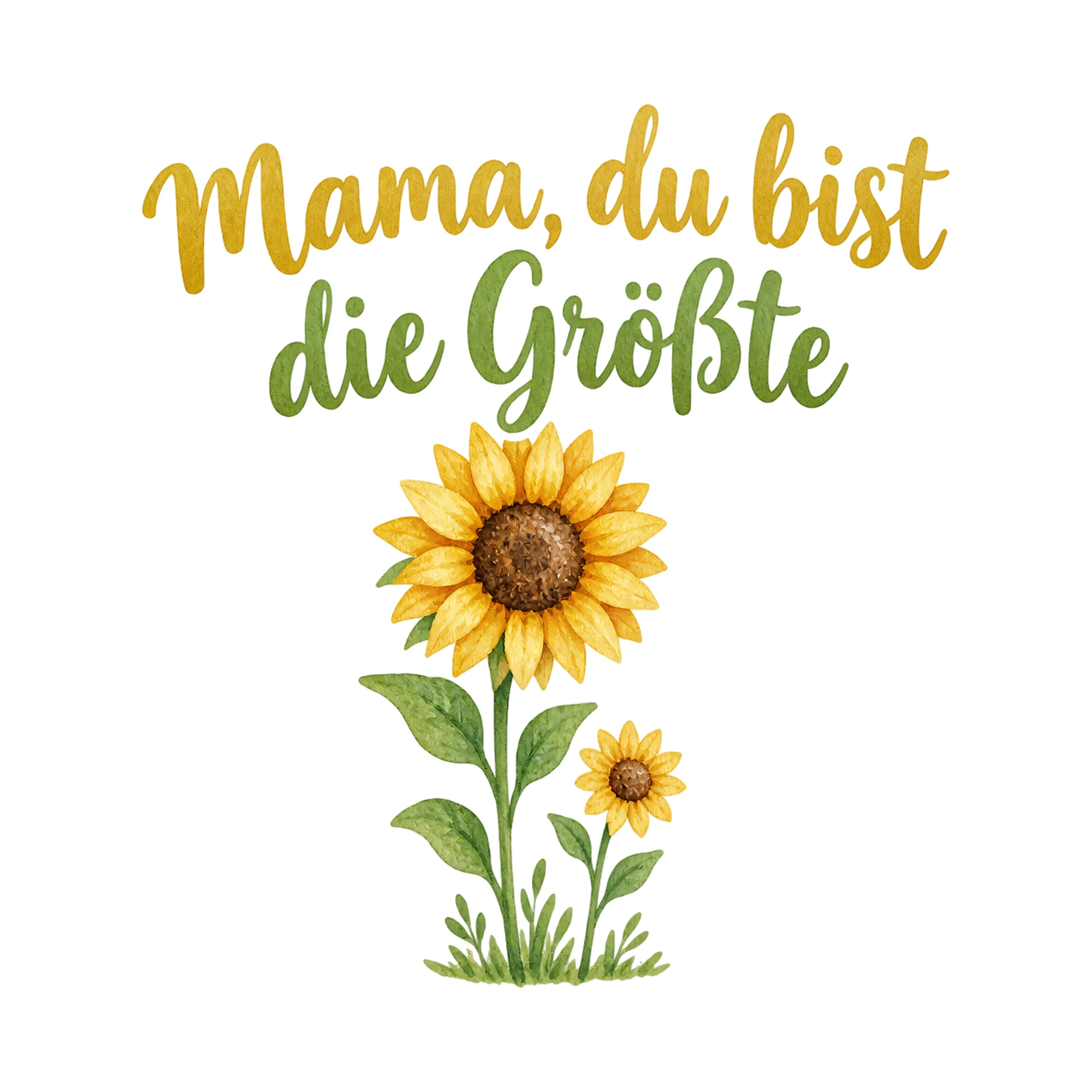Bügelbild Mama, du bist die Größte als Grafik auf weißem Hintergrund (BB019195)