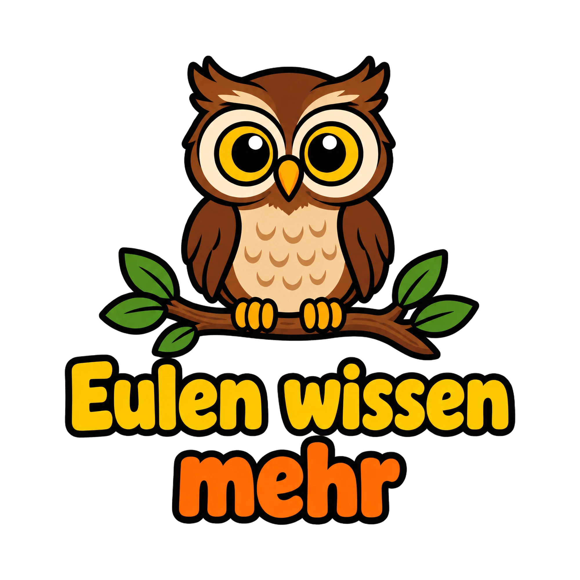 Bügelbild Eulen wissen mehr als Grafik auf weißem Hintergrund (BB019785)