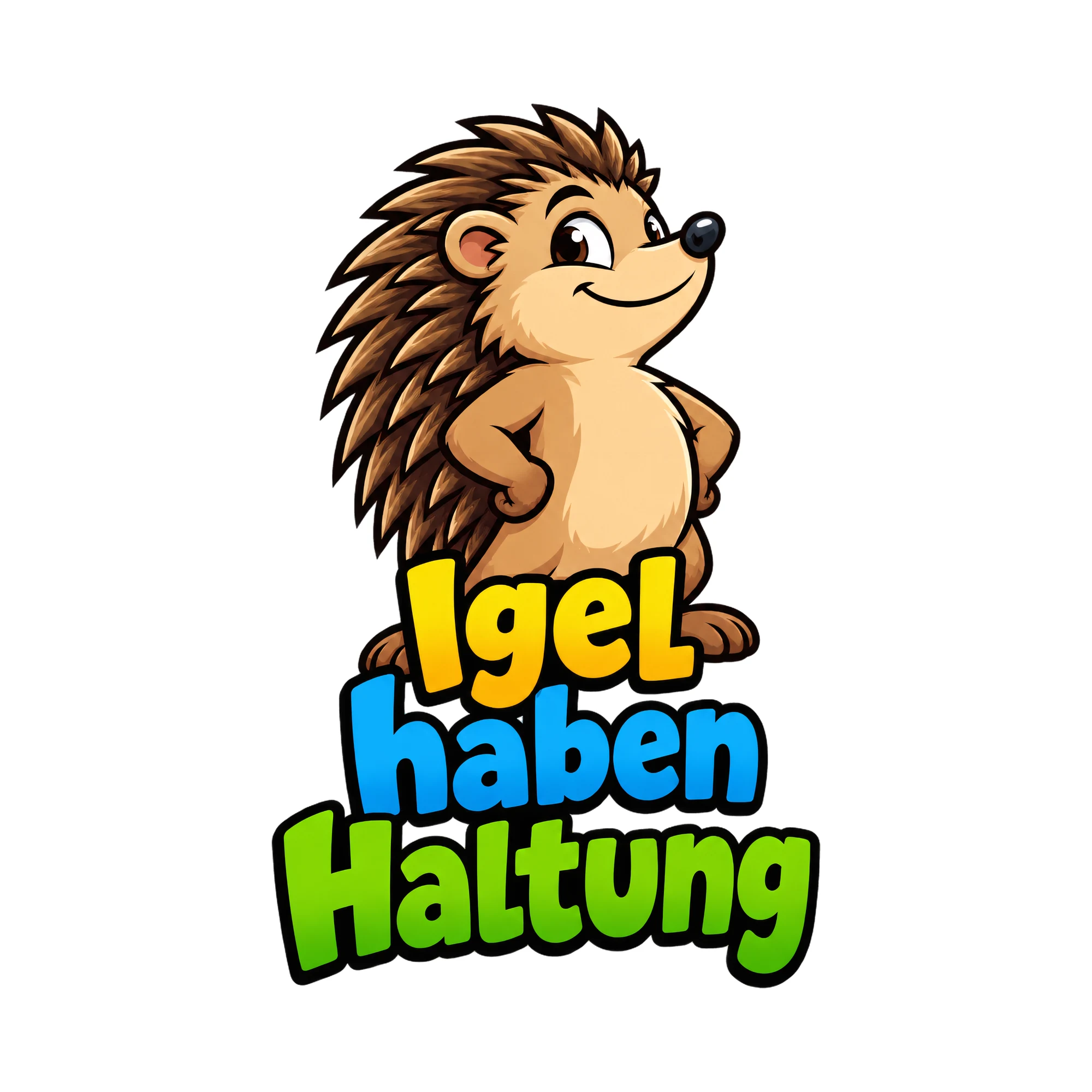 Bügelbild Igel haben Haltung, Tiere Shirt Spruch als Grafik auf weißem Hintergrund (BB016596)