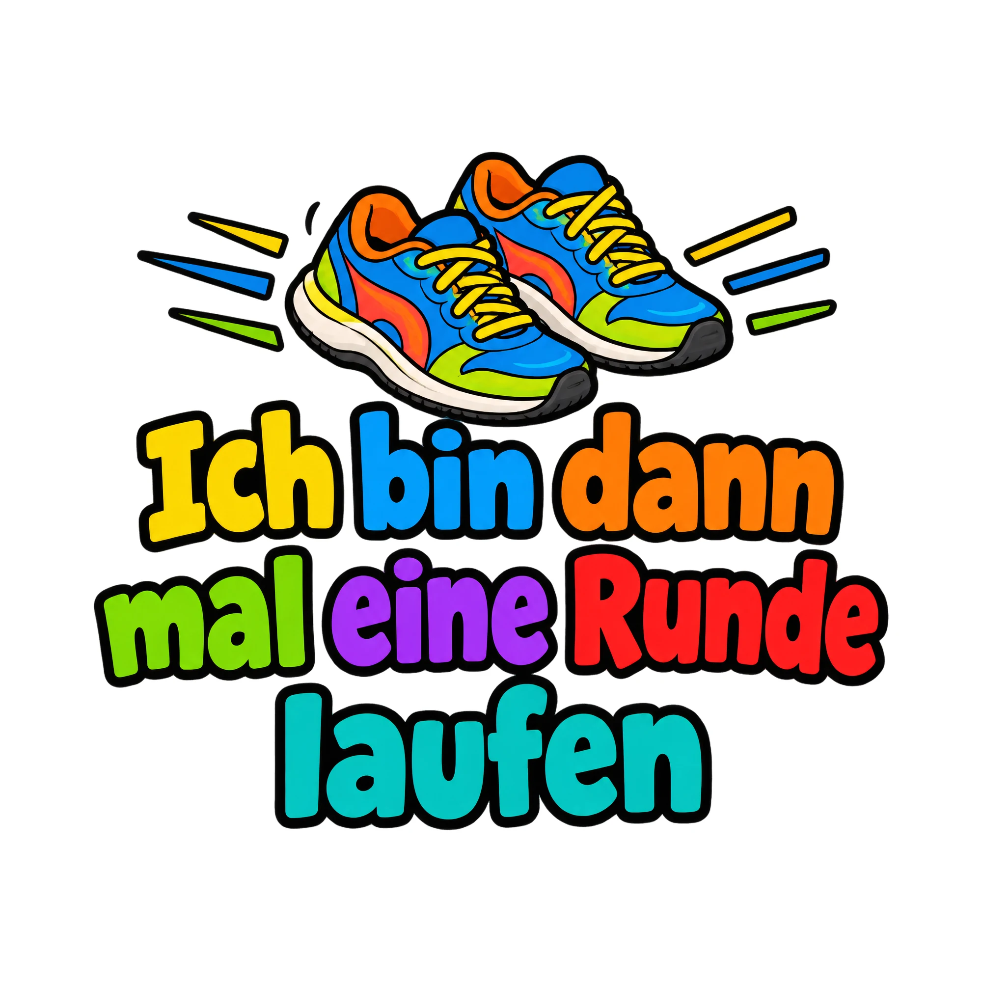 Bügelbild Ich bin dann mal eine Runde laufen, Sport Shirt Spruch als Grafik auf weißem Hintergrund (BB016868)