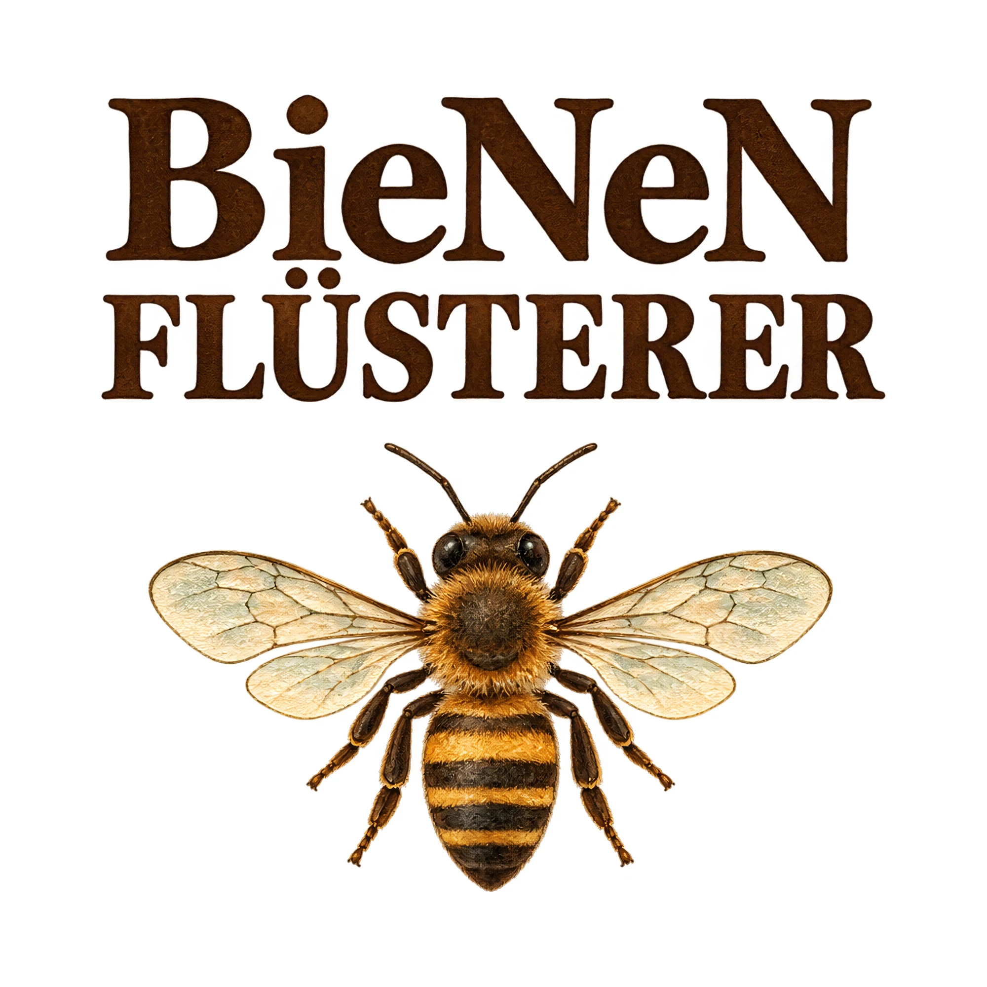 Bügelbild BieNeN FLÜSTERER als Grafik auf weißem Hintergrund (BB021011)