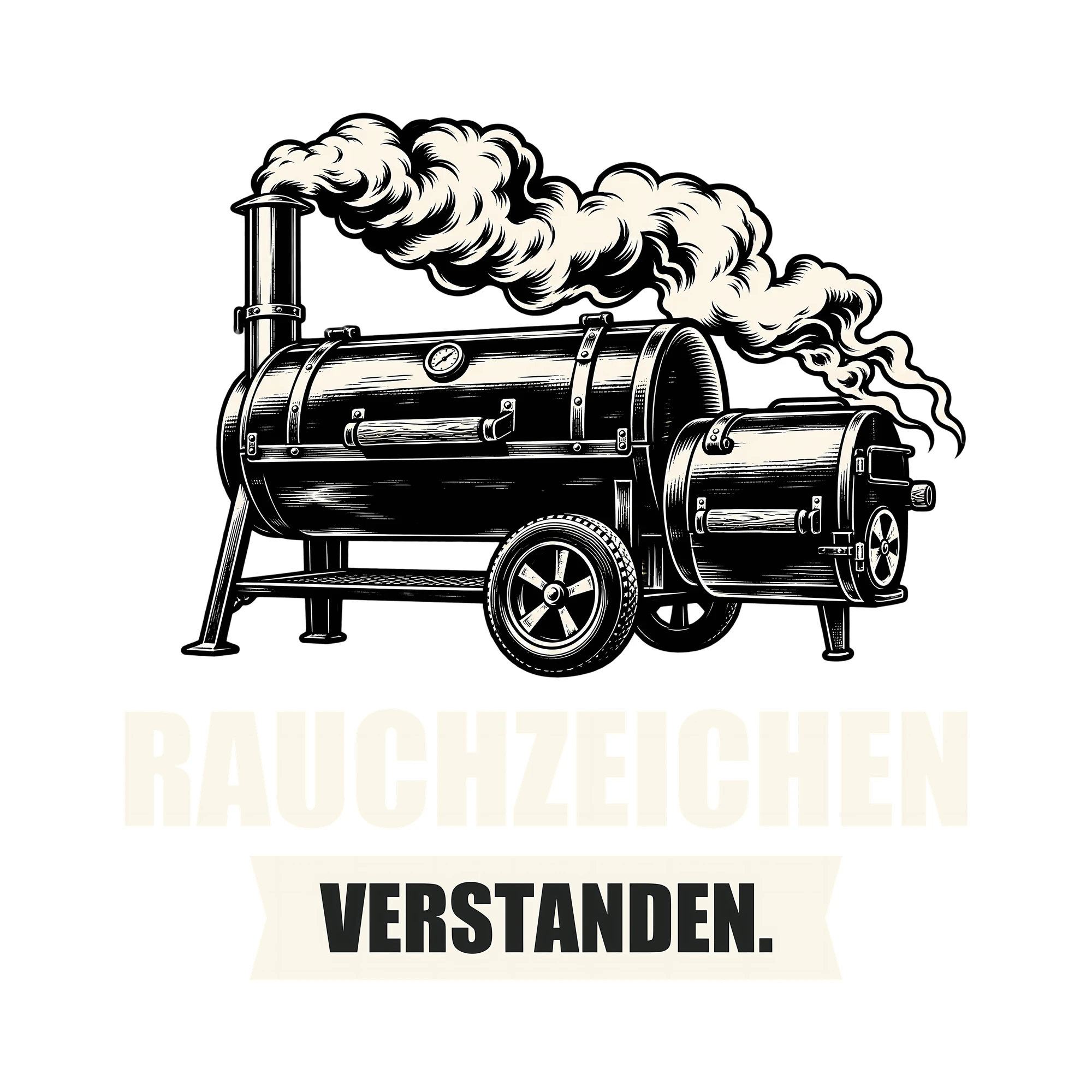 Bügelbild RAUCHZEICHEN VERSTANDEN. als Grafik auf weißem Hintergrund (BB012040)