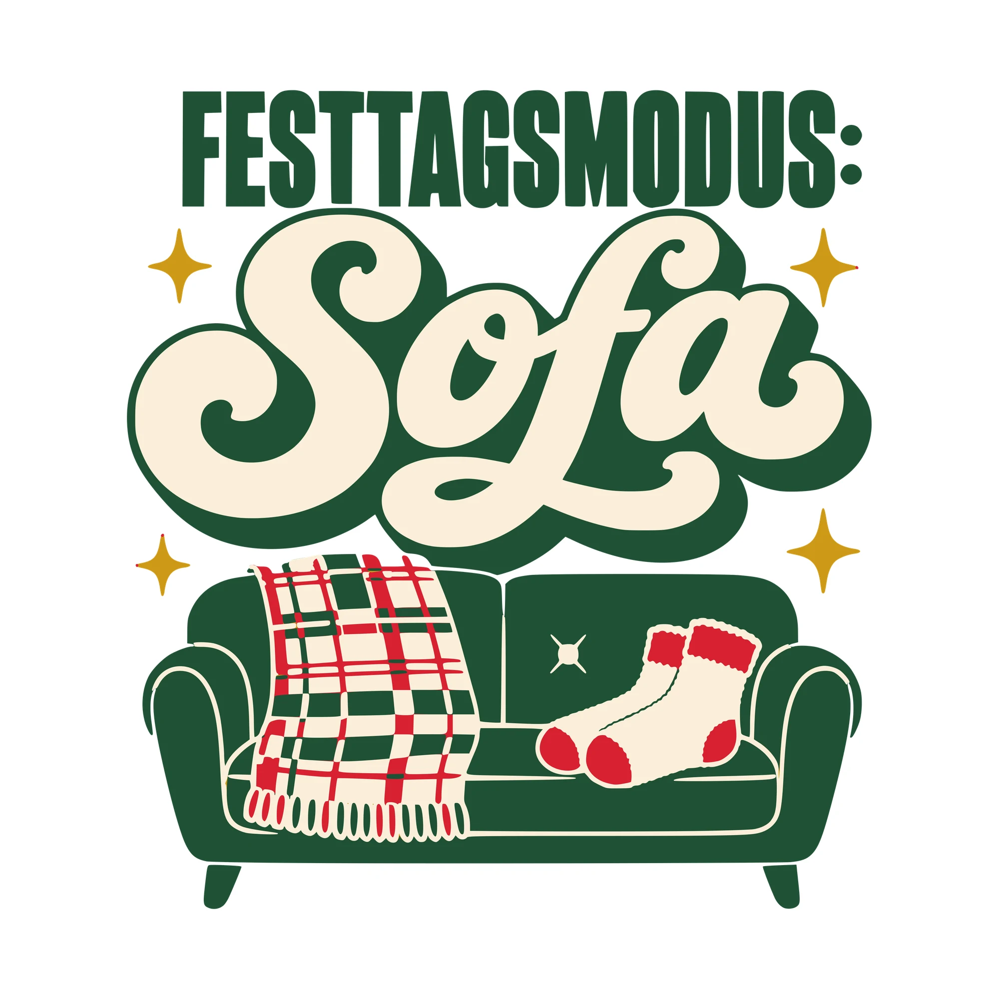 Bügelbild Festtagsmodus: Sofa als Grafik auf weißem Hintergrund (BB010484)