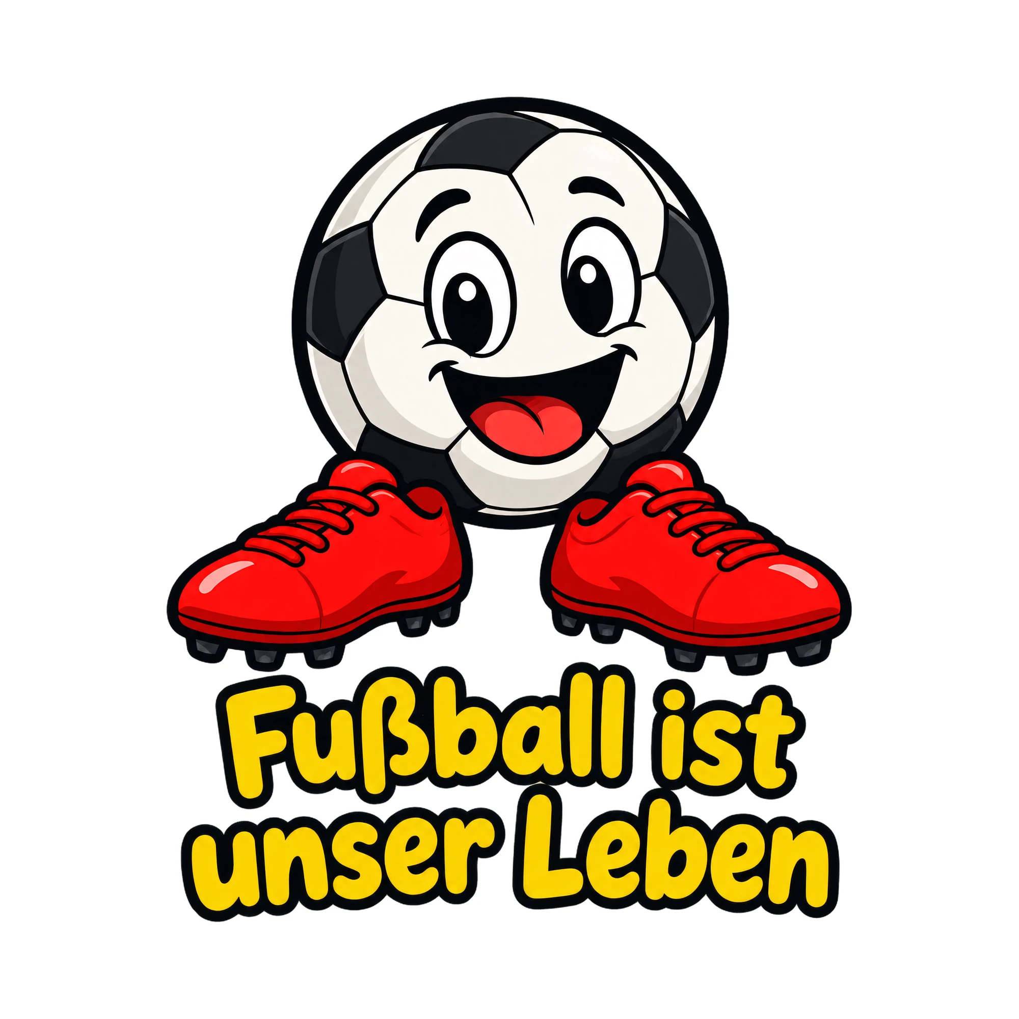 Bügelbild Fußball ist unser Leben, Sport Shirt Spruch als Grafik auf weißem Hintergrund (BB016659)