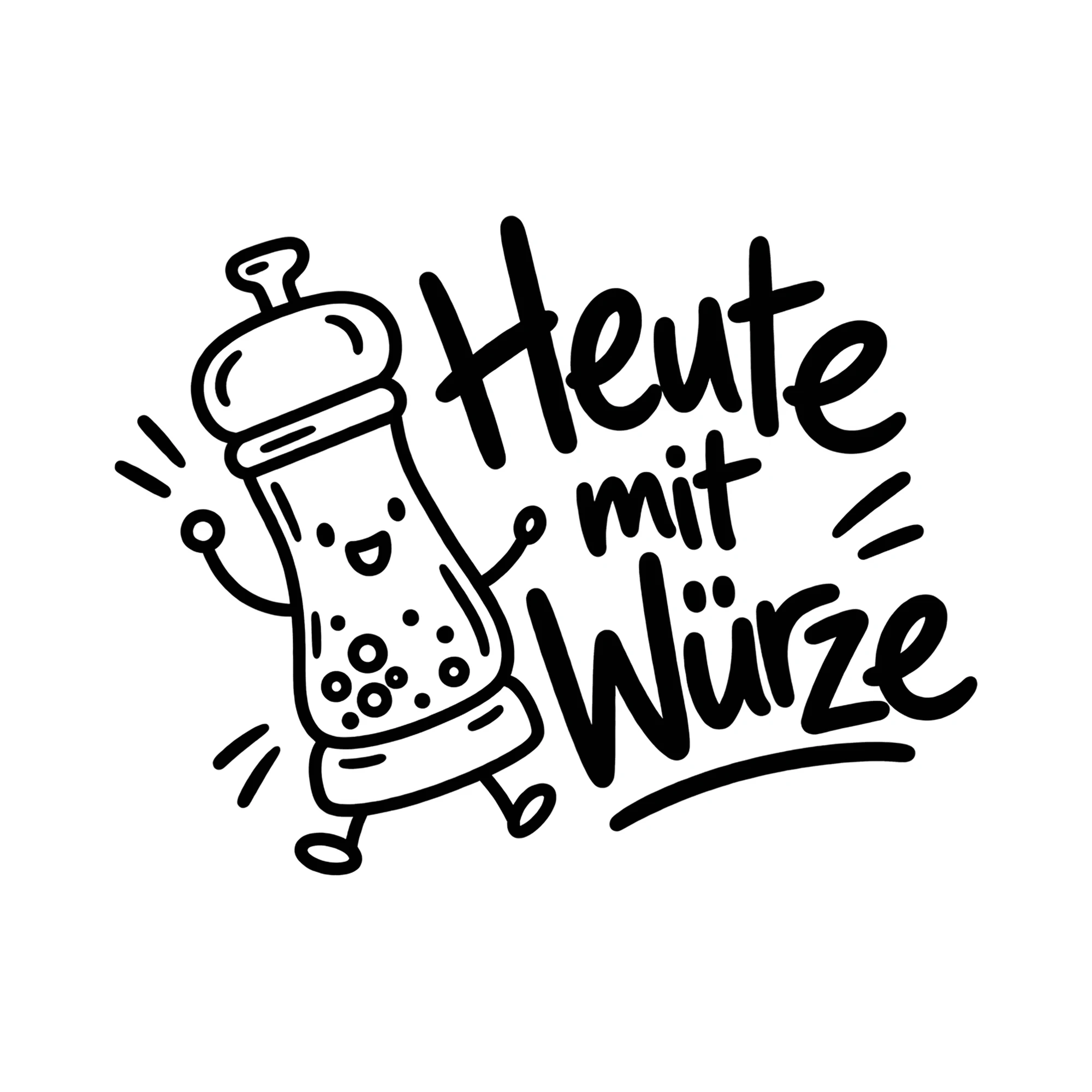 Bügelbild Heute mit Würze als Grafik auf weißem Hintergrund (BB014264)