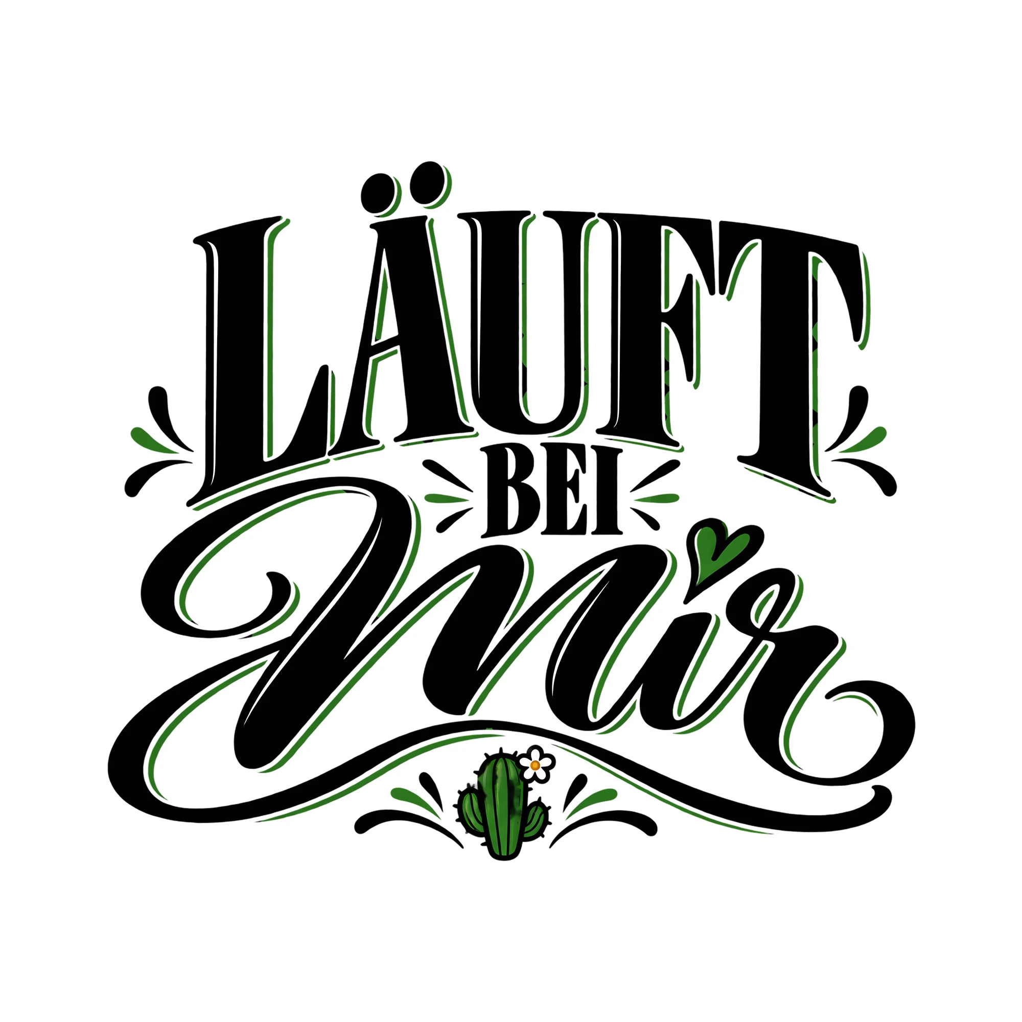 Bügelbild Läuft bei mir als Grafik auf weißem Hintergrund (BB014159)