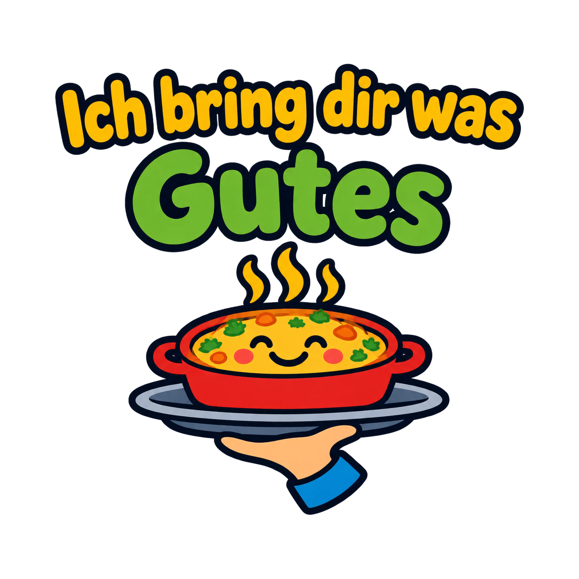 Bügelbild Ich bring dir was Gutes, Beruf Shirt Spruch als Grafik auf weißem Hintergrund (BB020256)