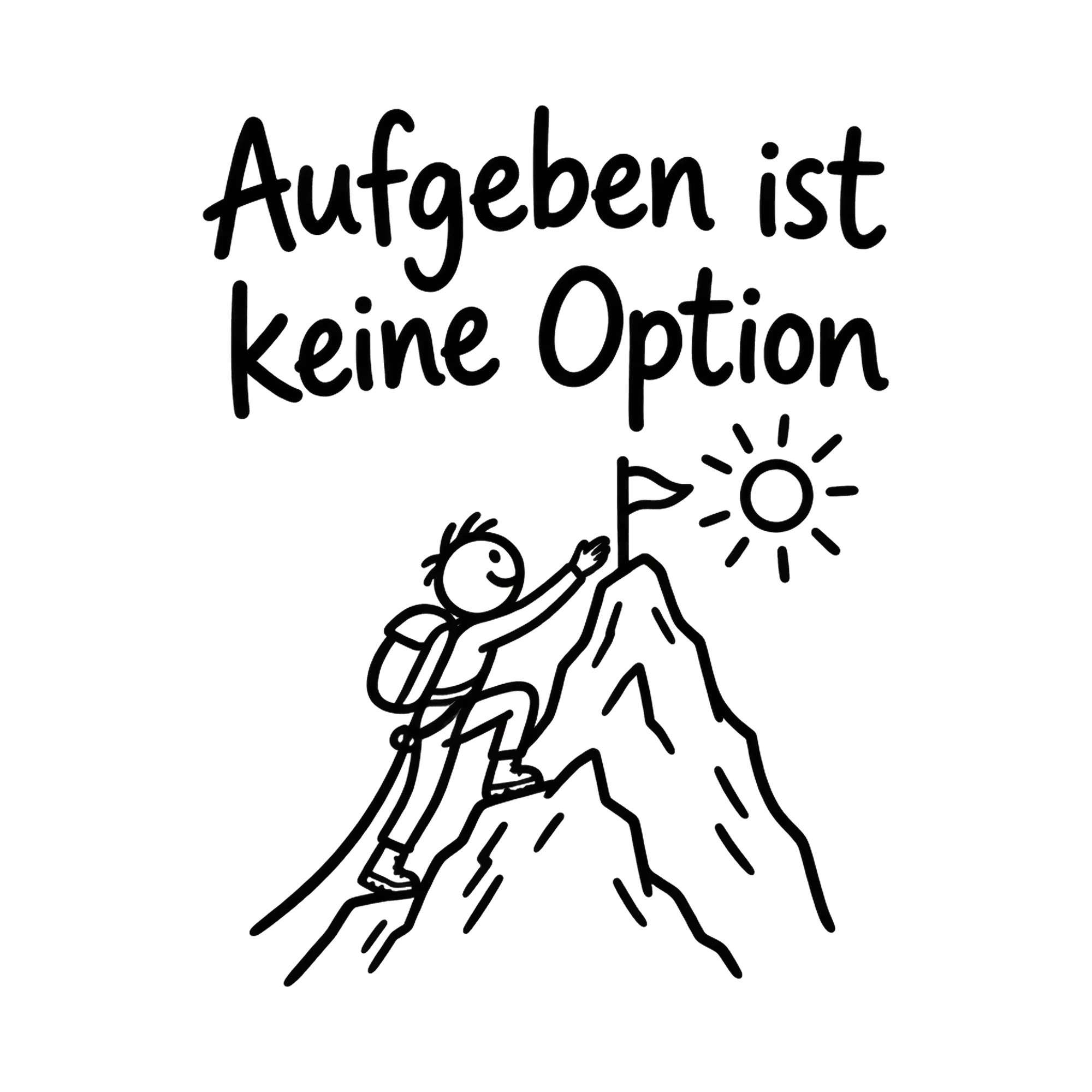 Bügelbild Aufgeben ist keine Option als Grafik auf weißem Hintergrund (BB019735)