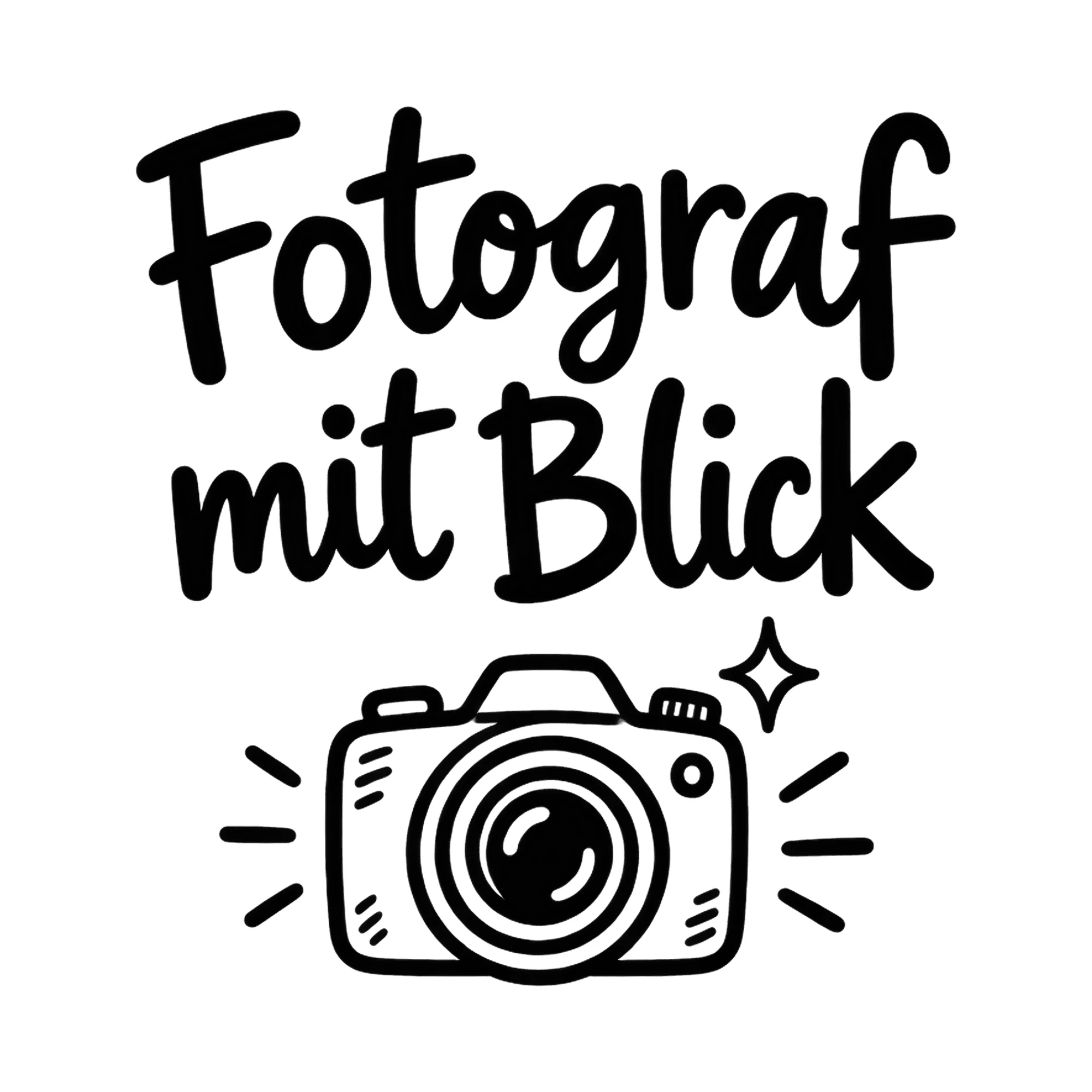 Bügelbild Fotograf mit Blick als Grafik auf weißem Hintergrund (BB018639)