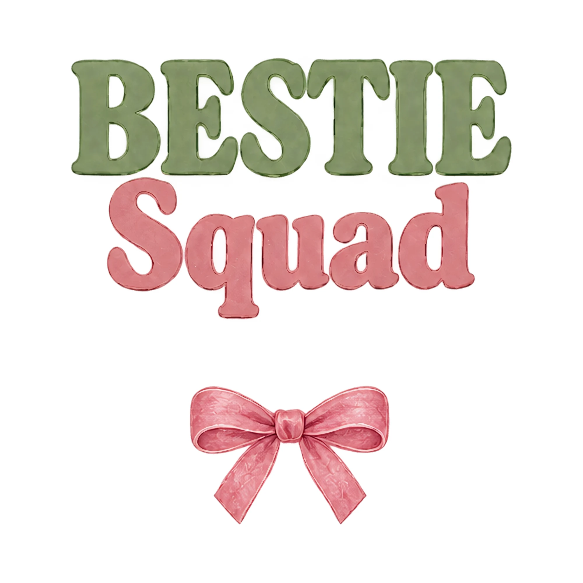 Bügelbild BESTIE Squad als Grafik auf weißem Hintergrund (BB021227)