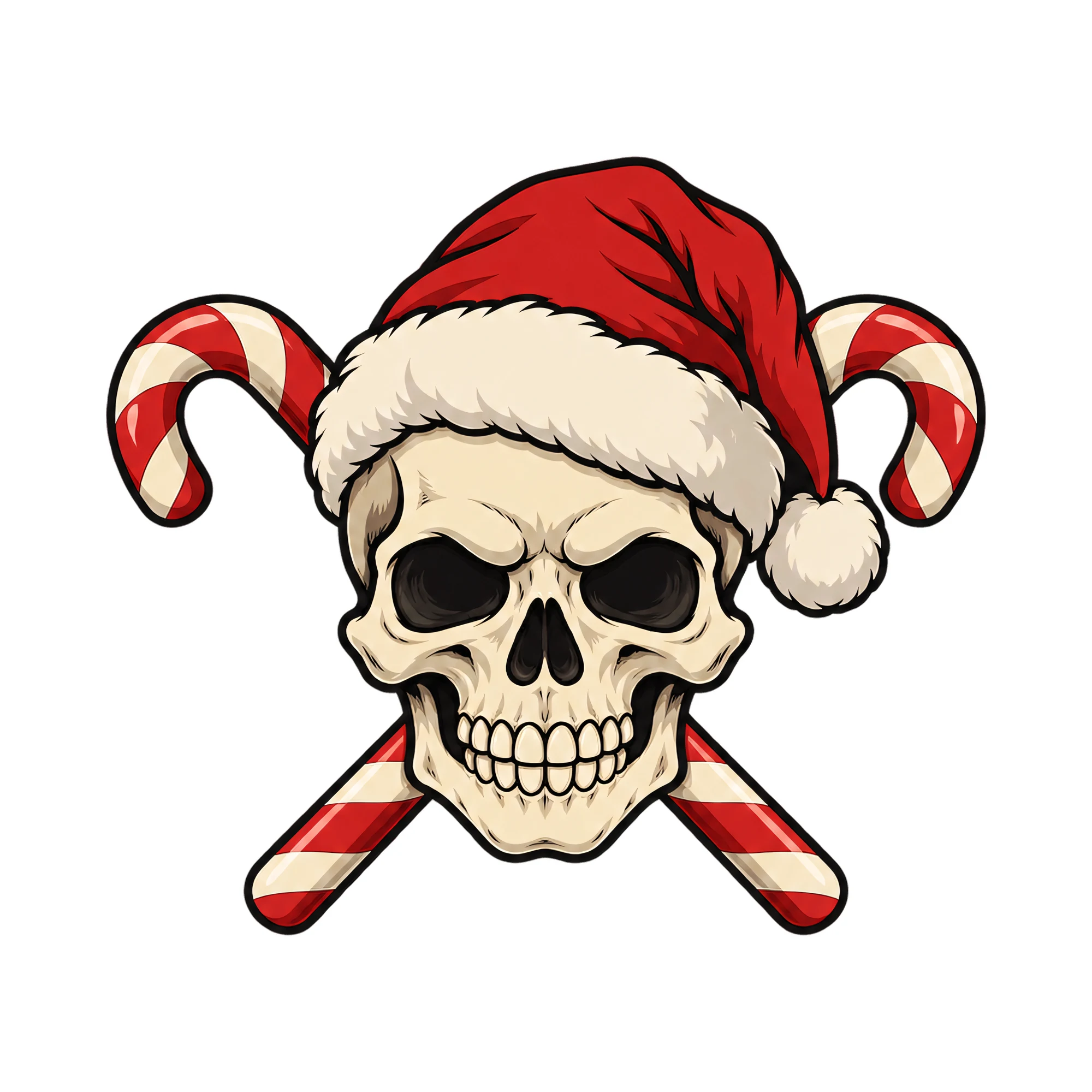 Bügelbild Weihnachtsschädel, Weihnachten Shirt Motiv als Grafik auf weißem Hintergrund (BB014848)