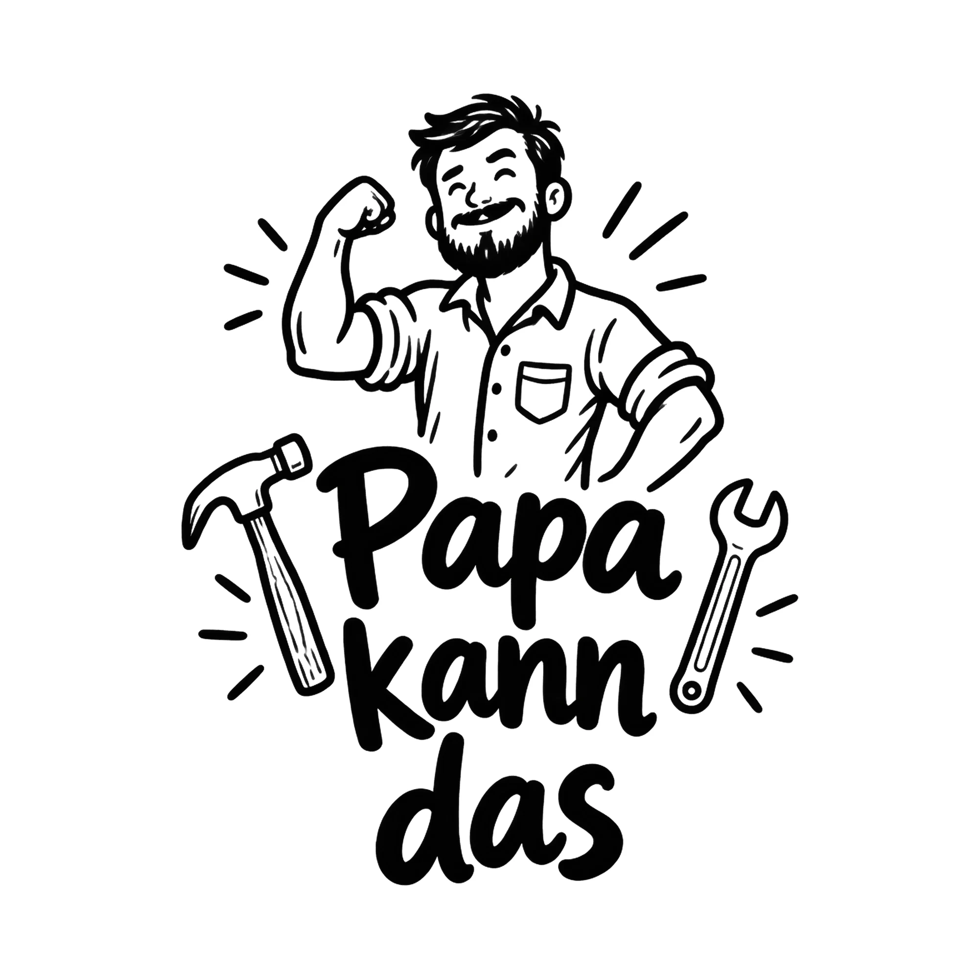 Bügelbild Papa kann das als Grafik auf weißem Hintergrund (BB019202)