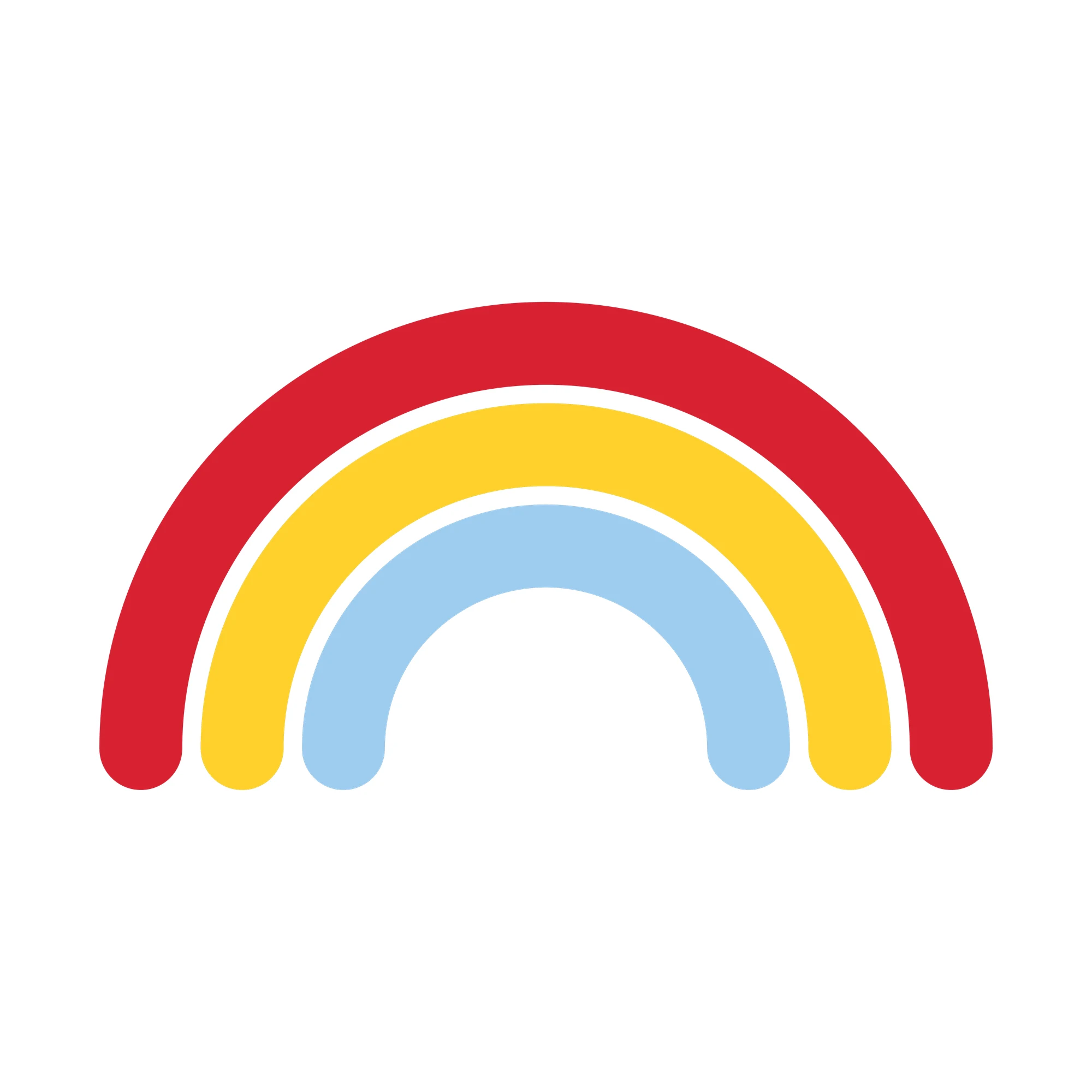 Bügelbild Regenbogen als Grafik auf weißem Hintergrund (BB010341)