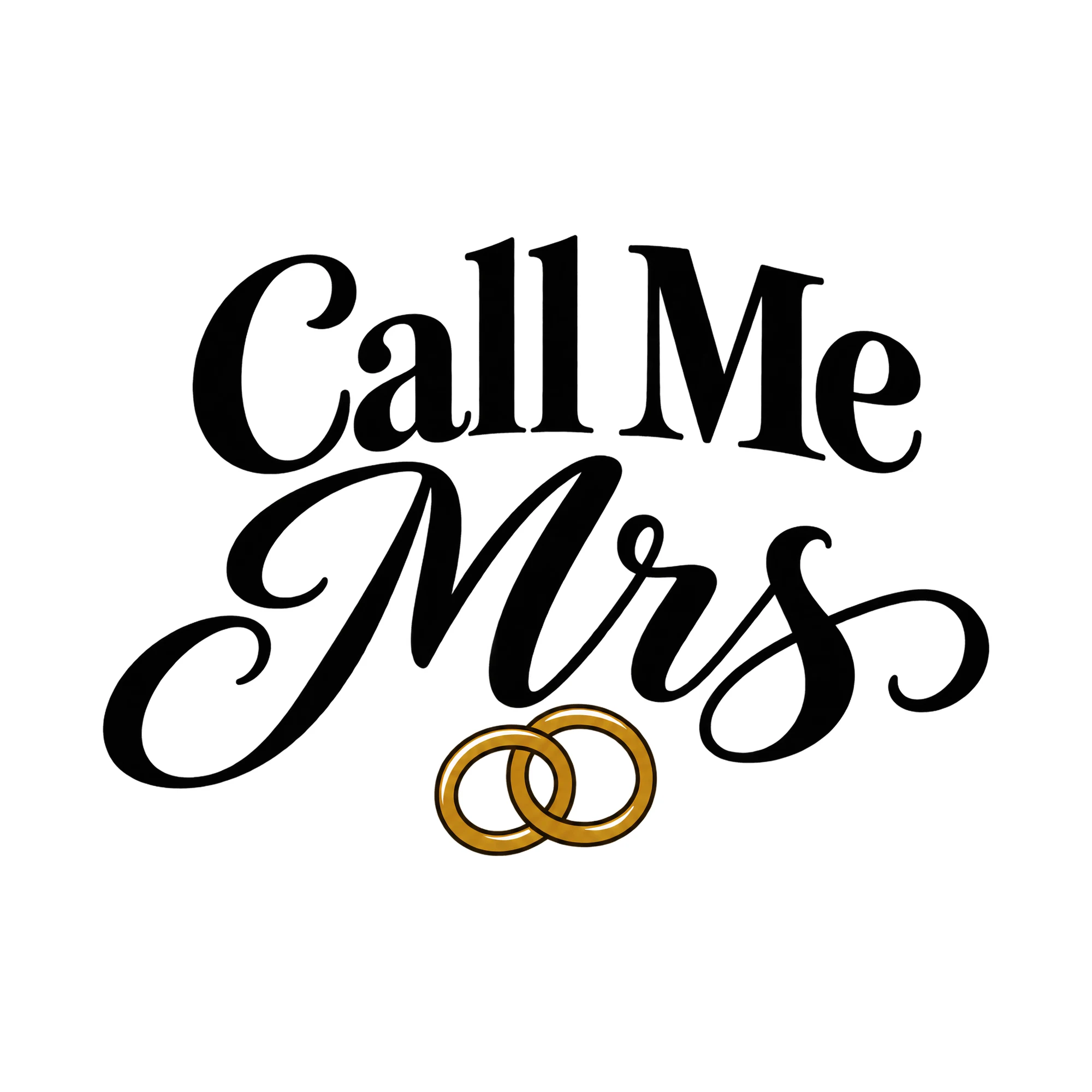 Bügelbild Call Me Mrs, JGA Shirt Spruch als Grafik auf weißem Hintergrund (BB015335)