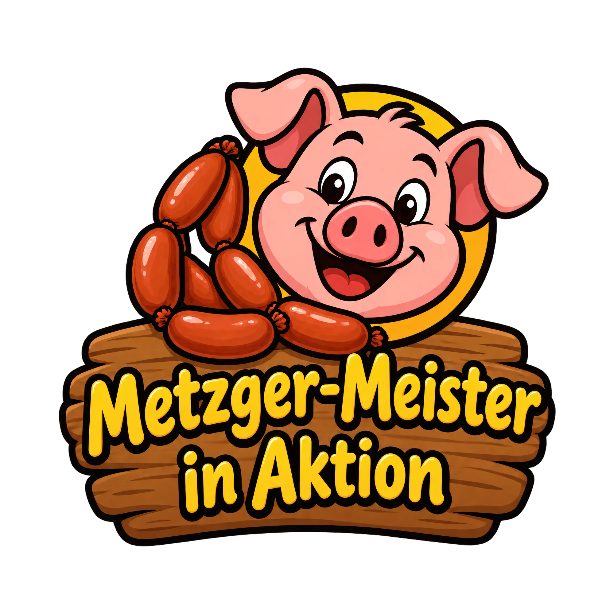 Bügelbild Metzger-Meister in Aktion, Beruf Shirt Spruch als Grafik auf weißem Hintergrund (BB016642)