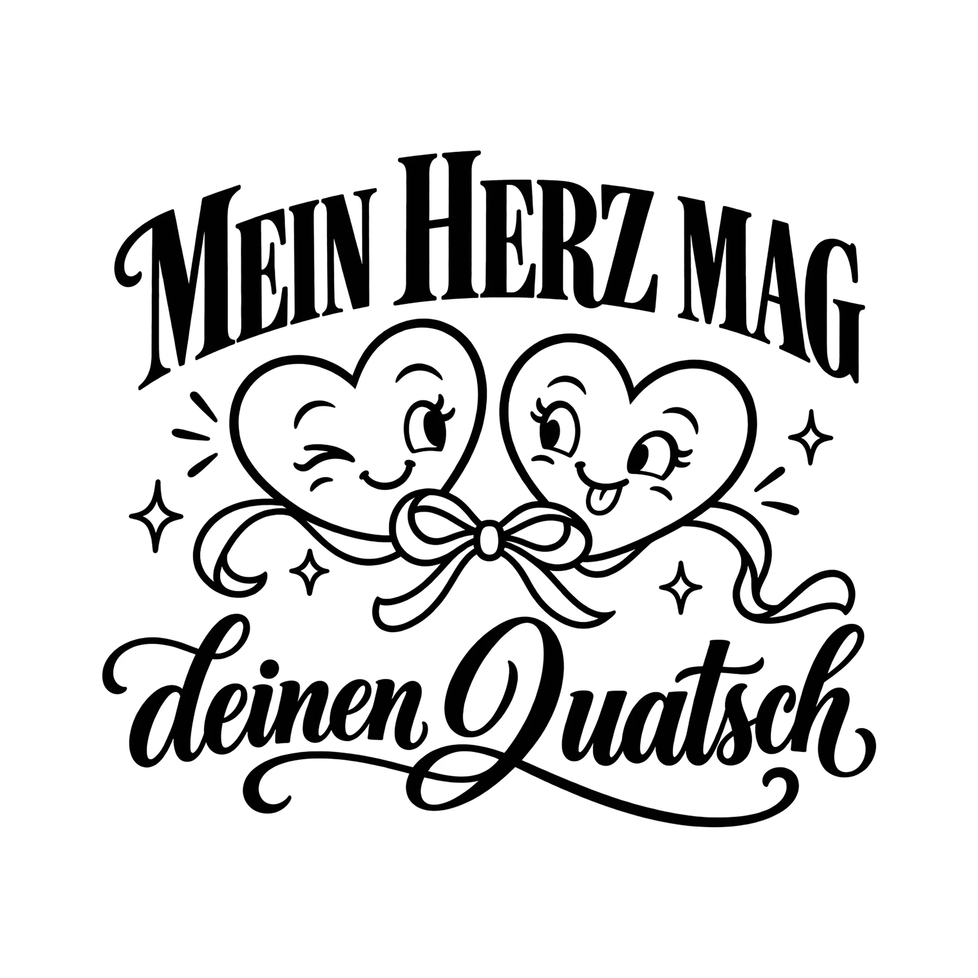 Bügelbild Mein Herz mag deinen Quatsch als Grafik auf weißem Hintergrund (BB013507)