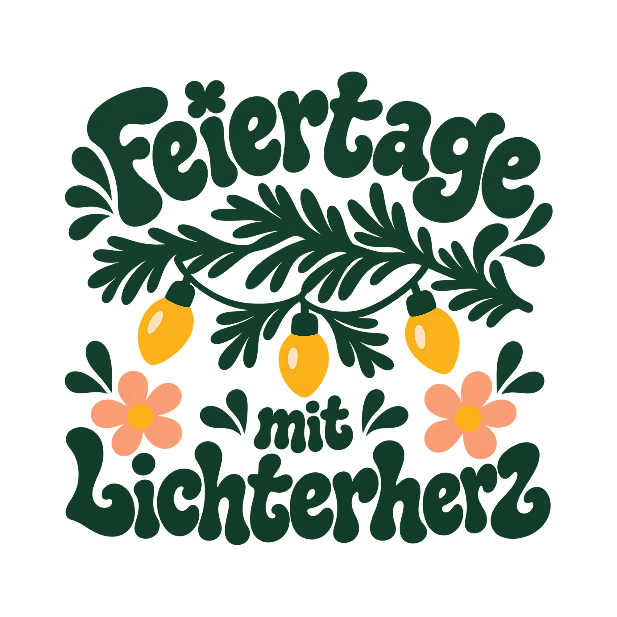 Bügelbild Feiertage mit Lichterherz als Grafik auf weißem Hintergrund (BB013301)