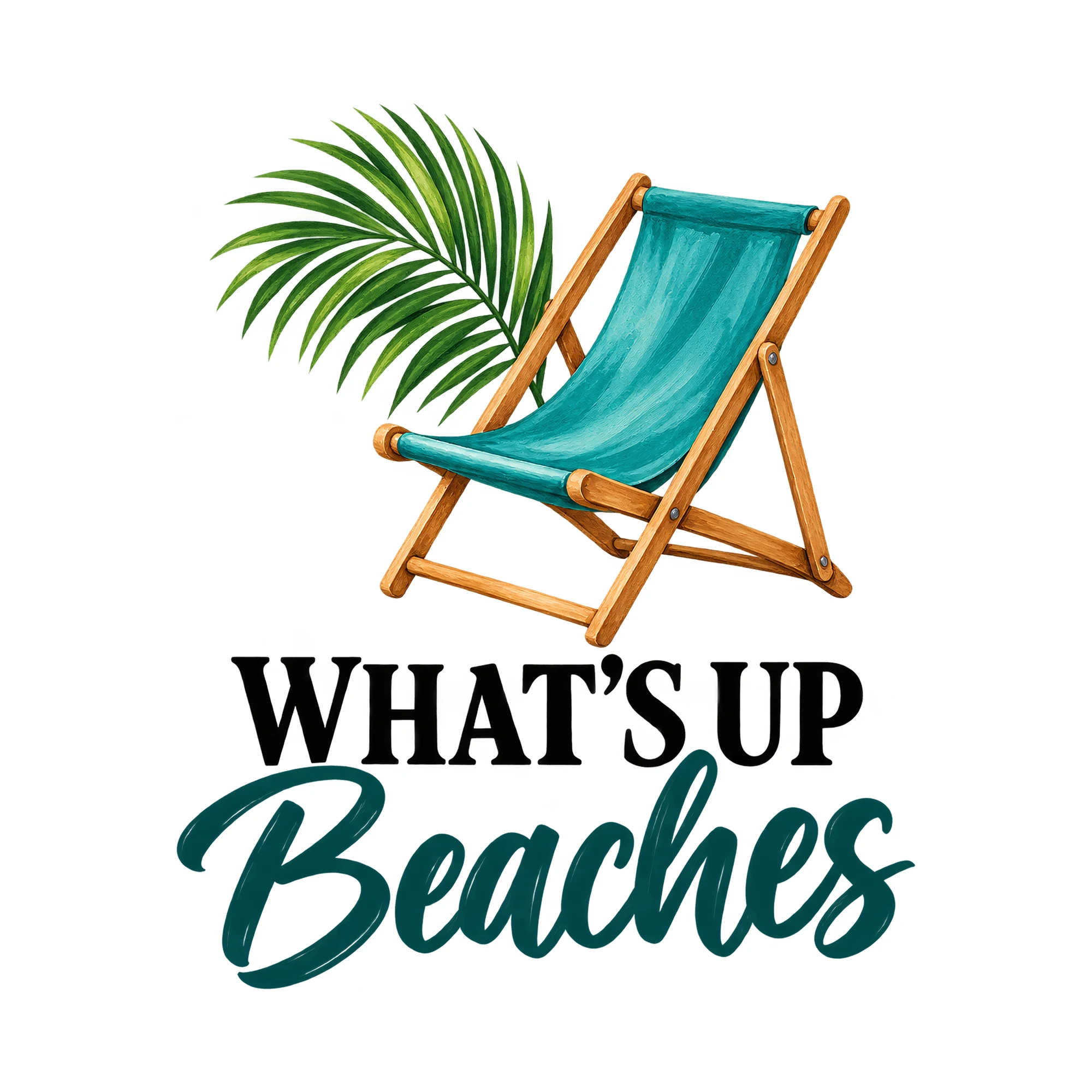 Bügelbild What's Up Beaches, Urlaub Shirt Spruch als Grafik auf weißem Hintergrund (BB015399)