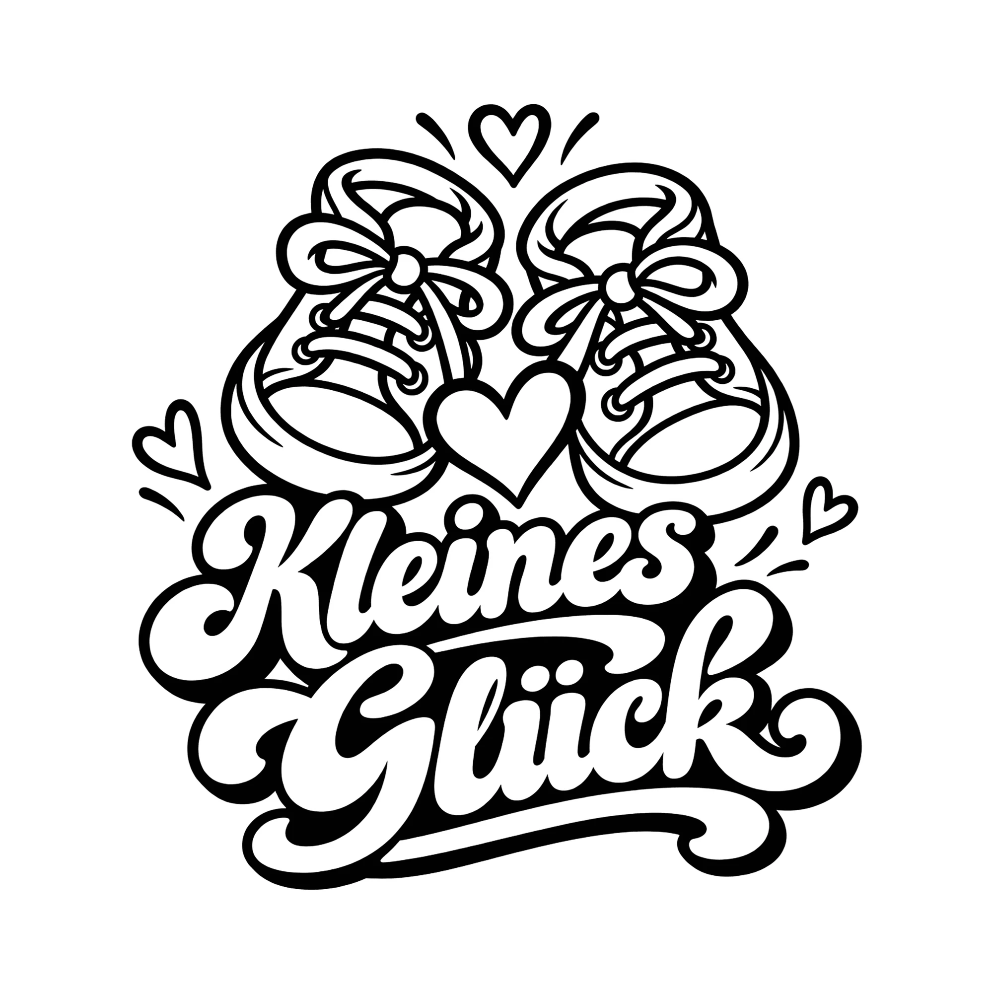 Bügelbild Kleines Glück als Grafik auf weißem Hintergrund (BB011789)
