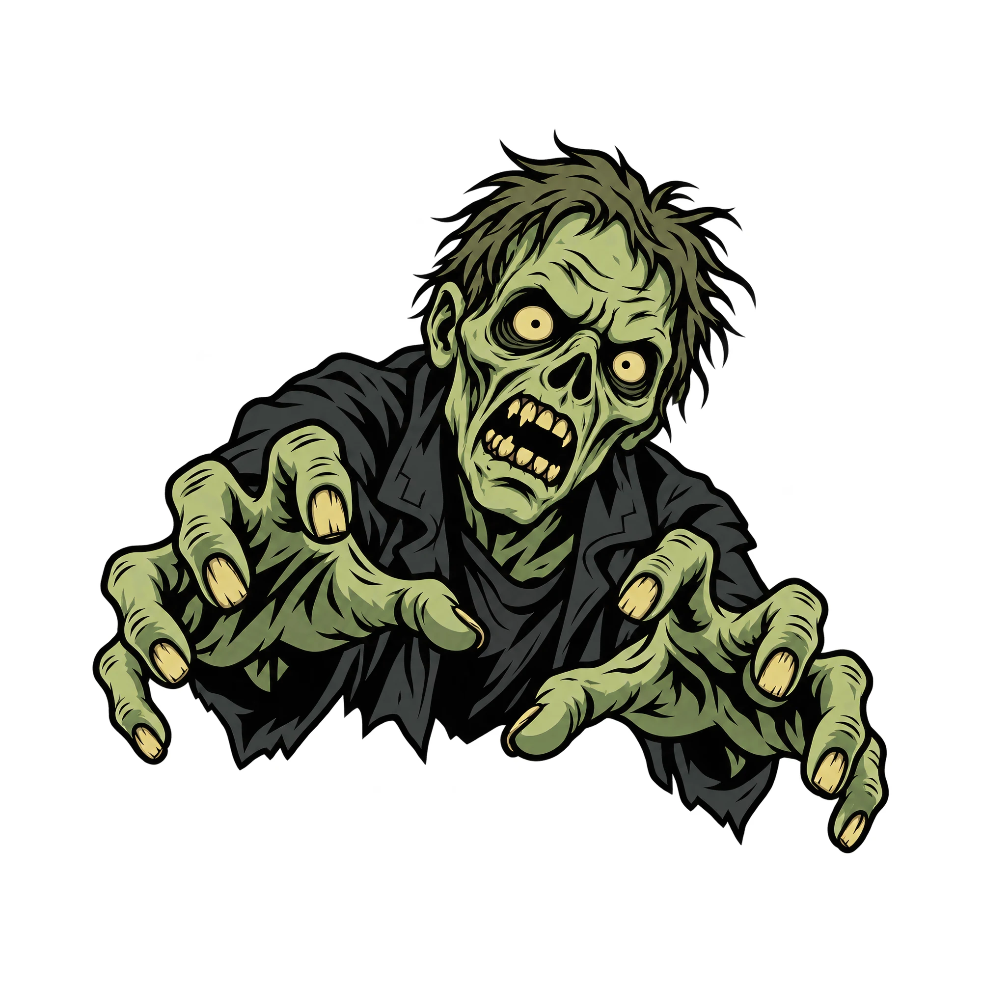 Bügelbild Zombie Fleisch, Halloween Shirt Motiv als Grafik auf weißem Hintergrund (BB014855)