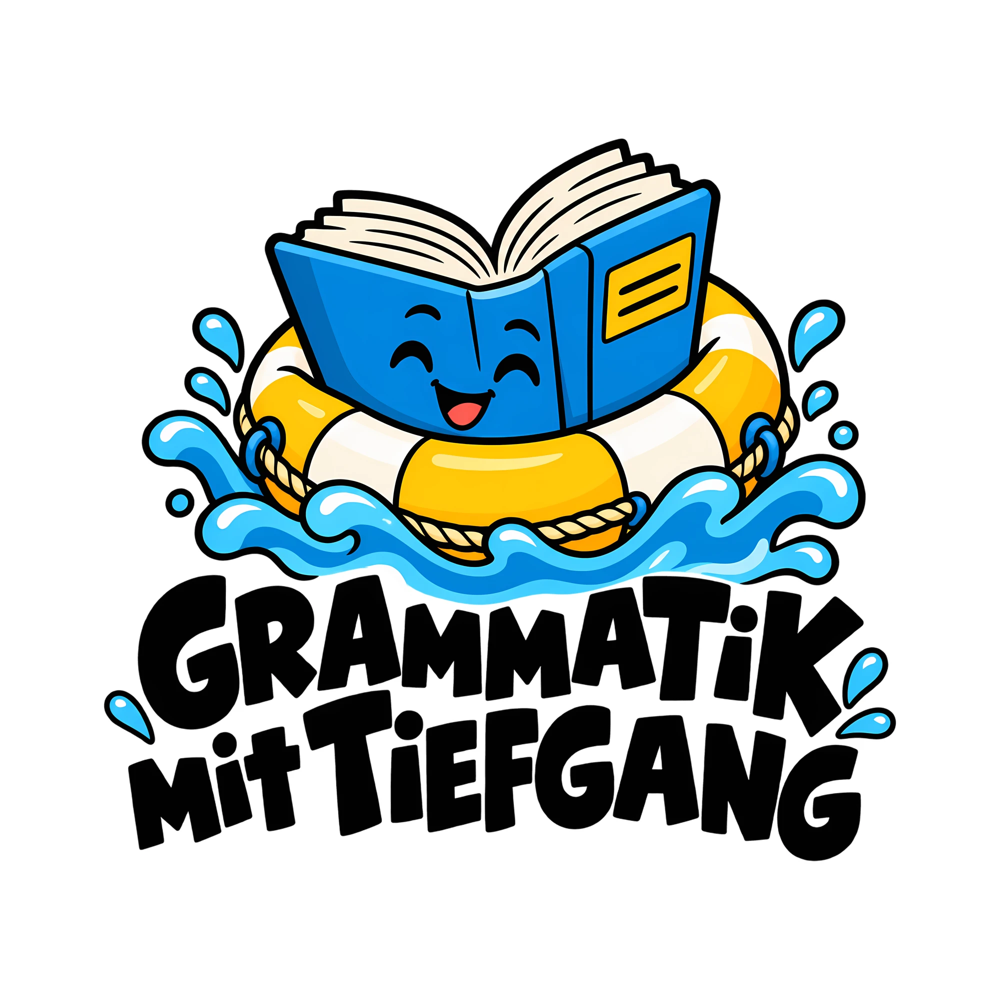 Bügelbild GRAMMATIK MIT TIEFGANG als Grafik auf weißem Hintergrund (BB014180)