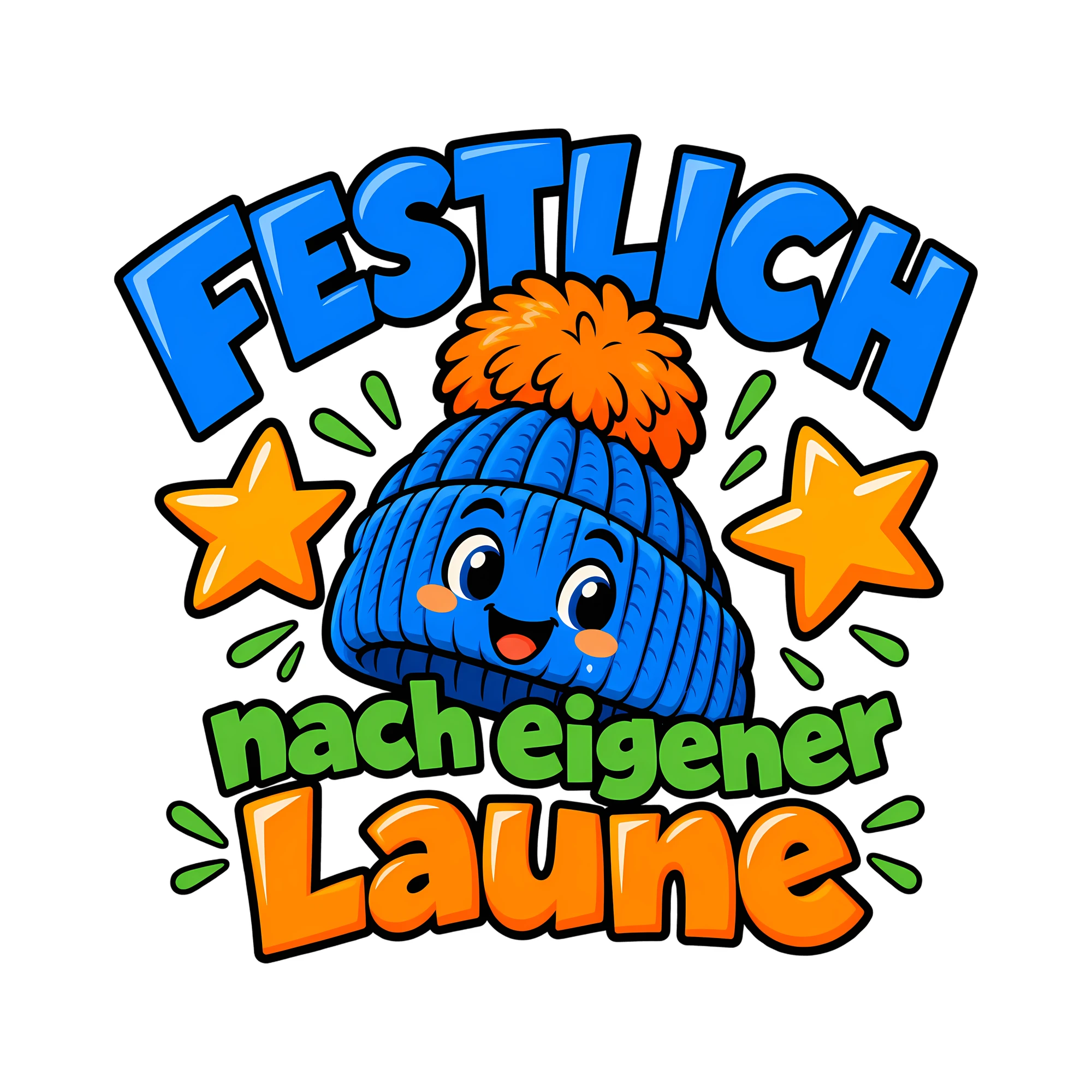 Bügelbild Festlich nach eigener Laune als Grafik auf weißem Hintergrund (BB014532)