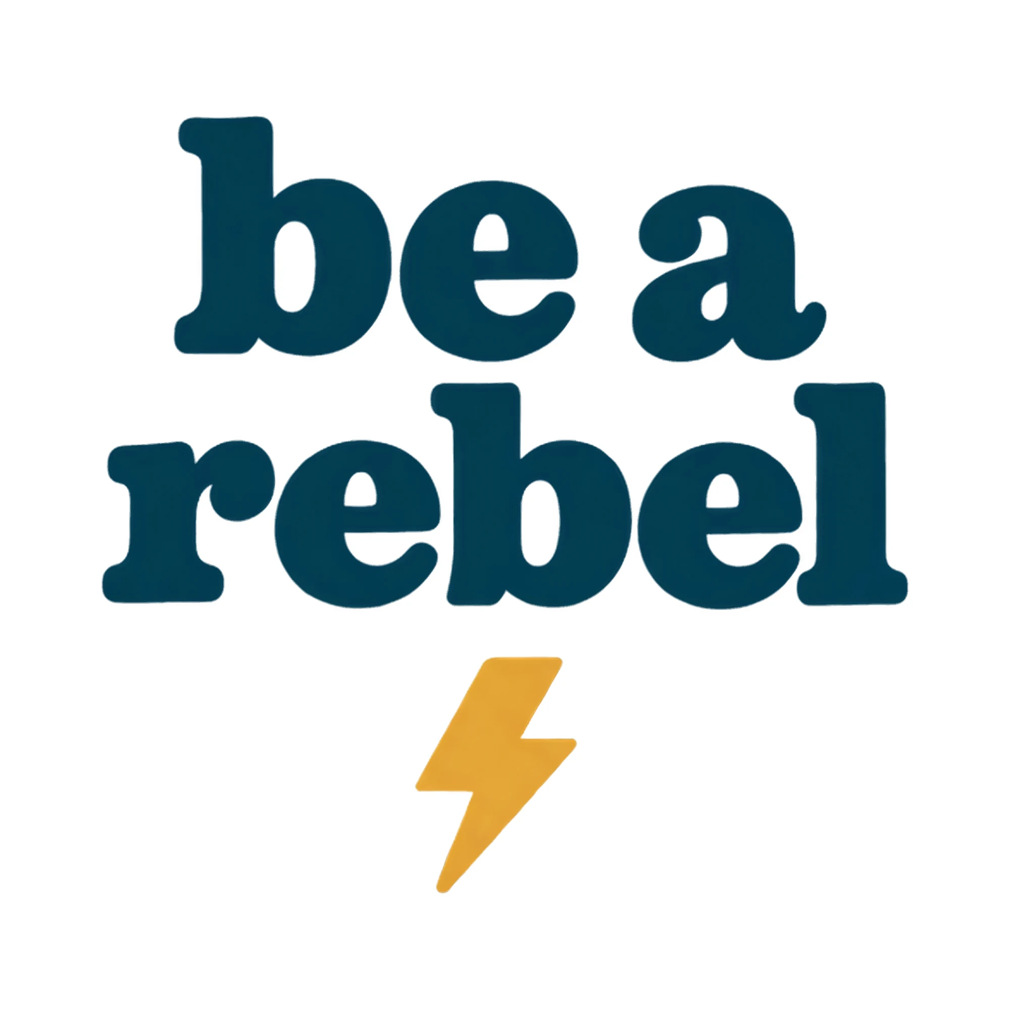 Bügelbild be a rebel als Grafik auf weißem Hintergrund (BB021376)
