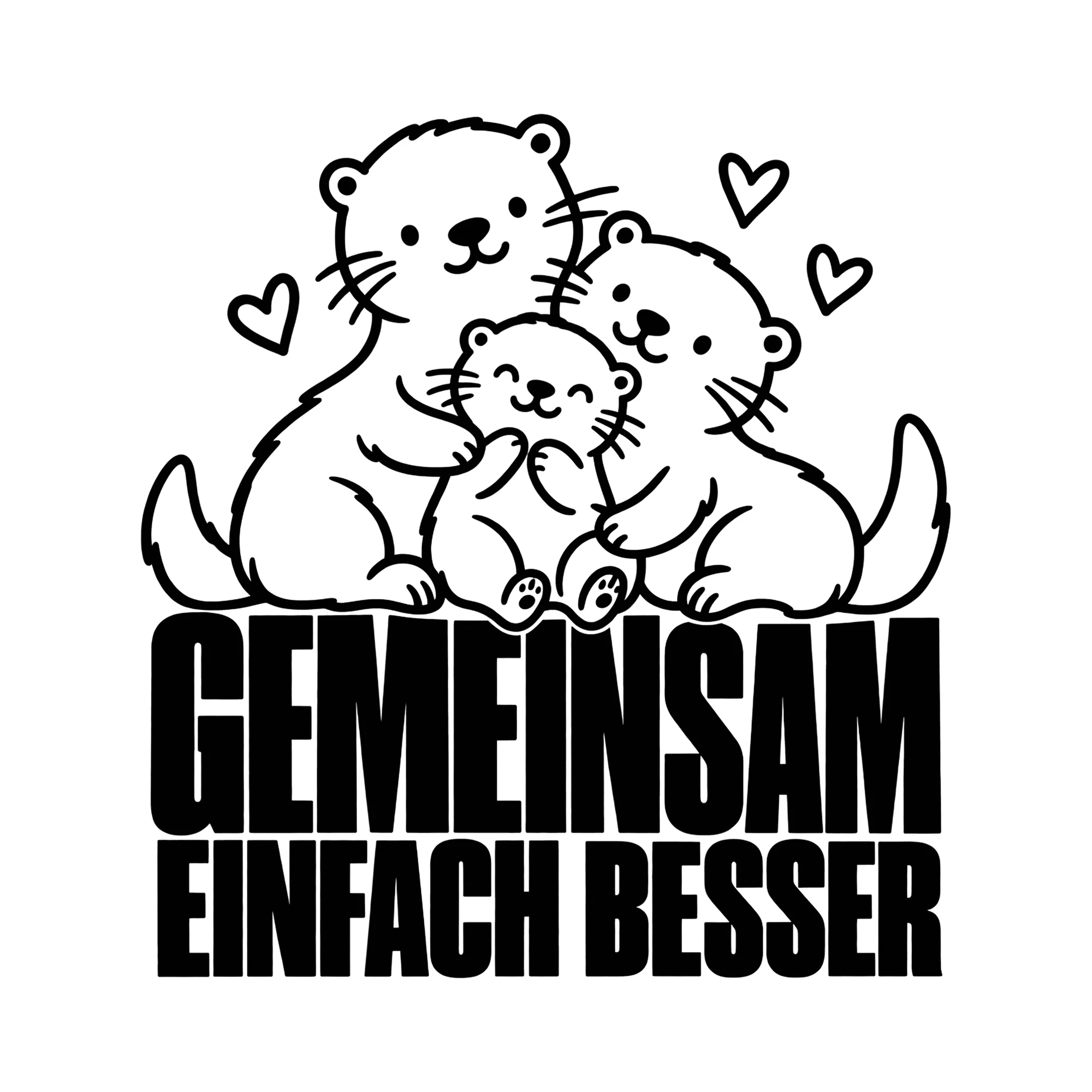 Bügelbild Gemeinsam einfach besser als Grafik auf weißem Hintergrund (BB013422)