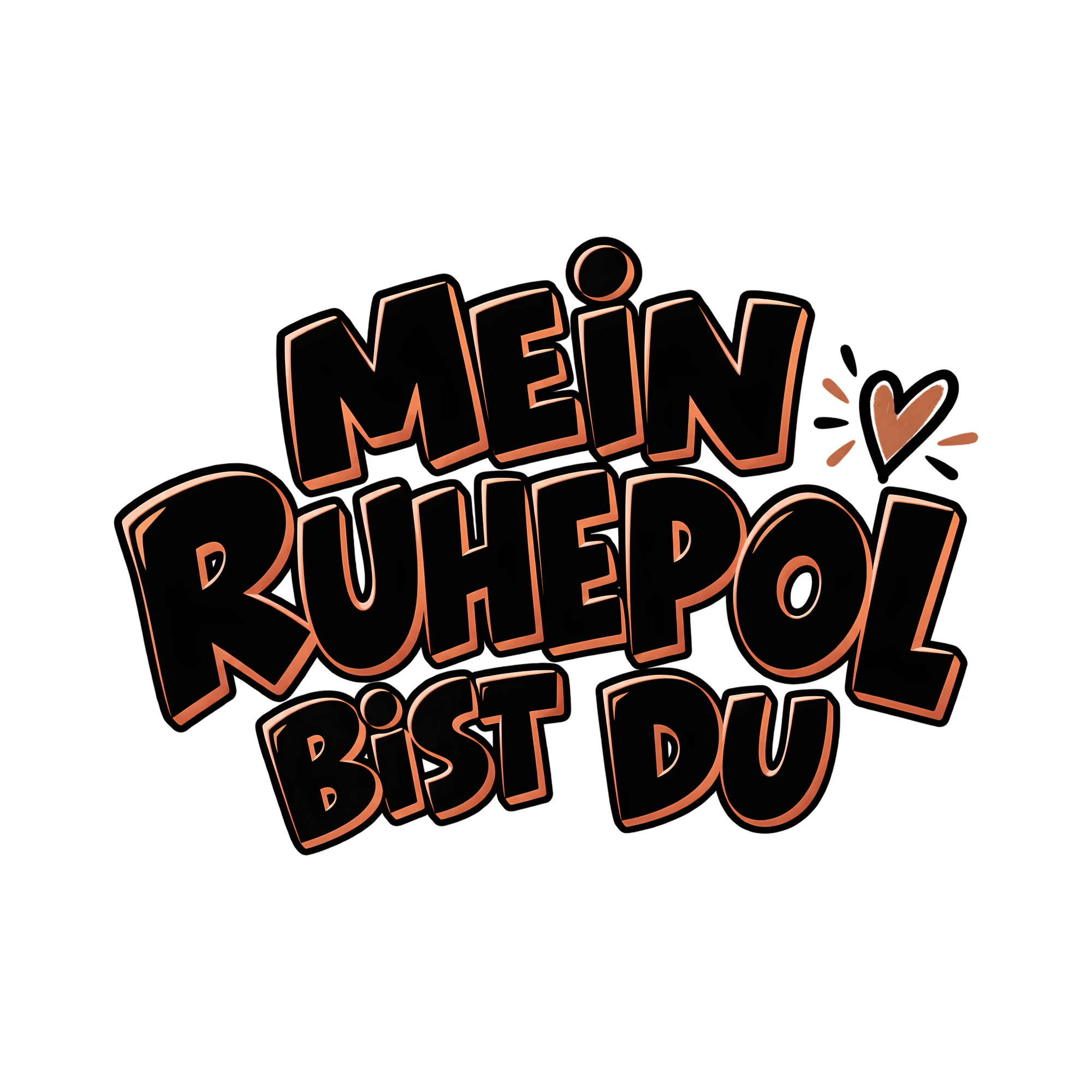 Bügelbild Mein Ruhepol bist du als Grafik auf weißem Hintergrund (BB014078)