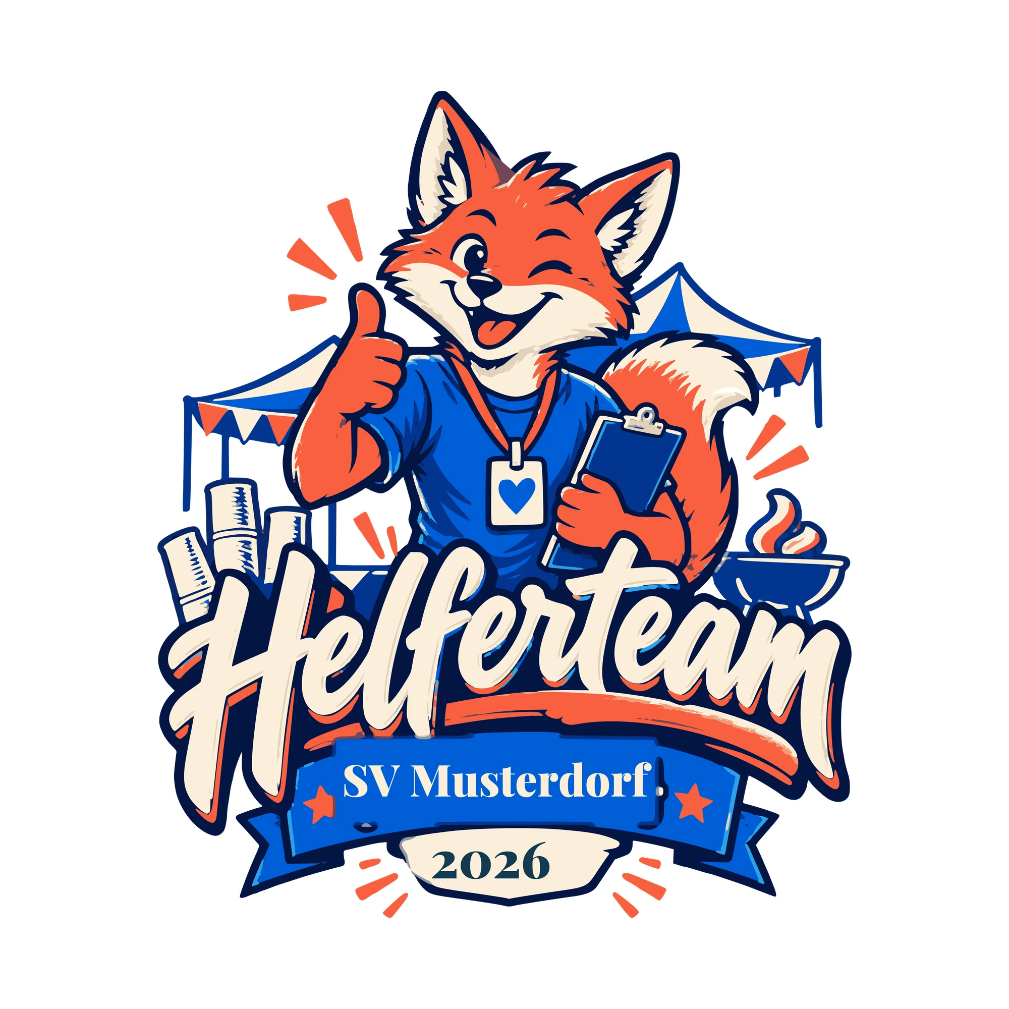 Bügelbild Helferteam mit Verein und Jahr als Grafik auf weißem Hintergrund (BB011172)