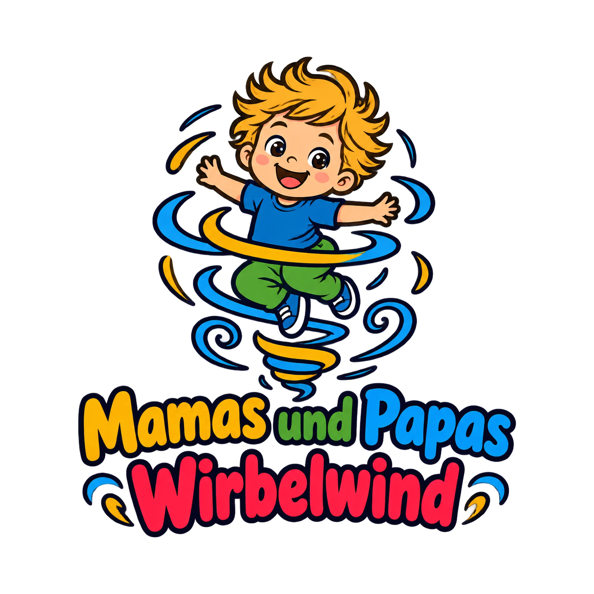 Bügelbild Mamas und Papas Wirbelwind als Grafik auf weißem Hintergrund (BB020020)