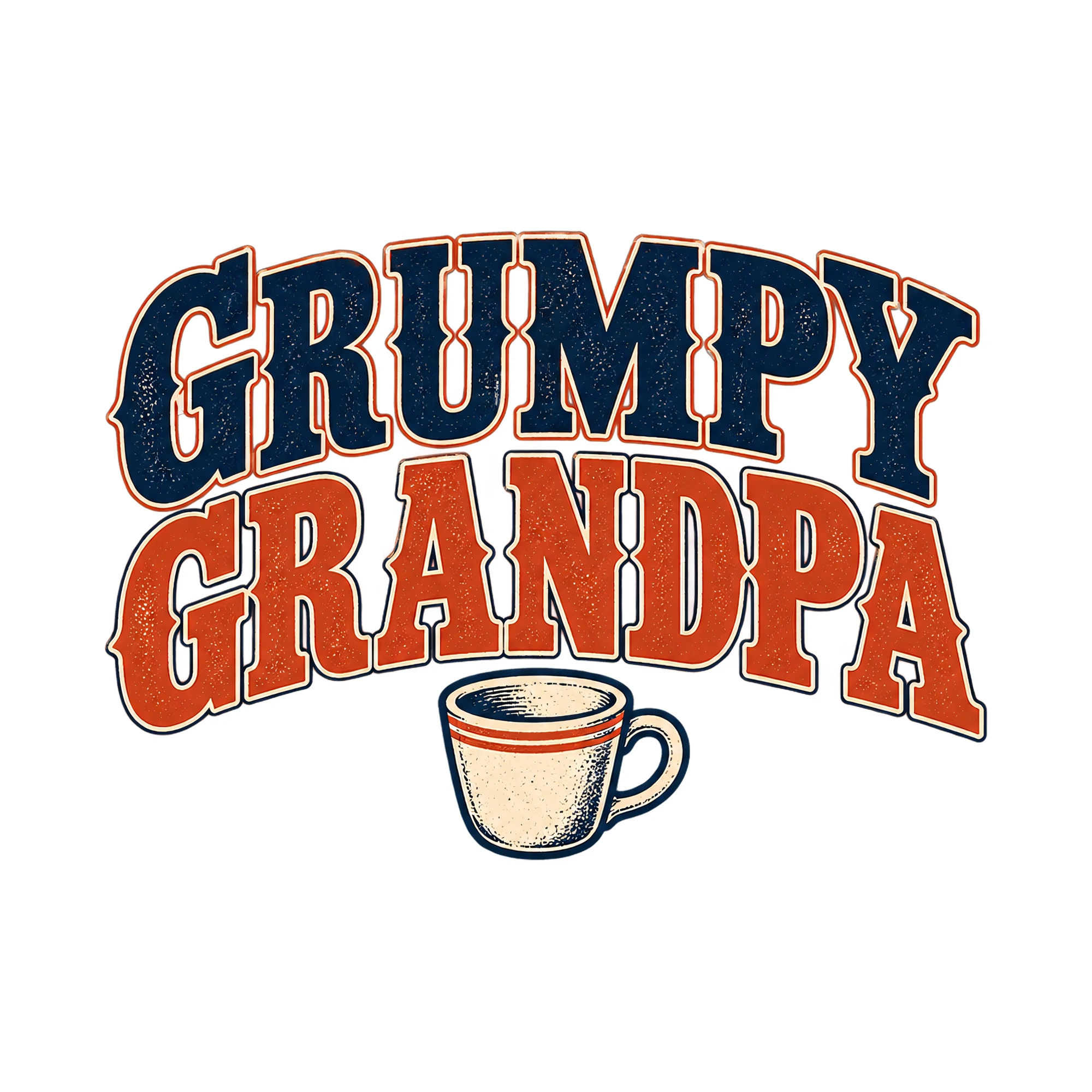 Bügelbild Grumpy Grandpa, Großeltern Shirt Spruch als Grafik auf weißem Hintergrund (BB017603)