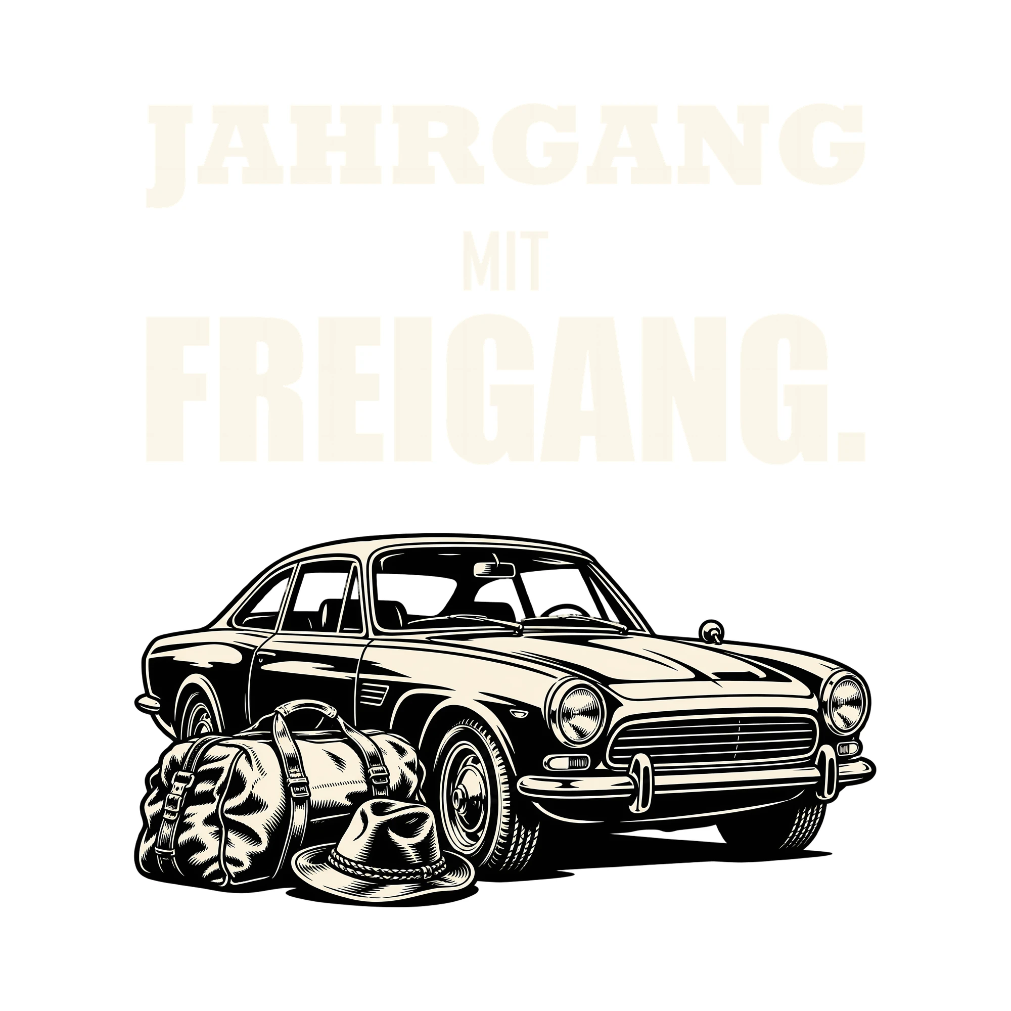 Bügelbild JAHRGANG MIT FREIGANG. als Grafik auf weißem Hintergrund (BB012541)