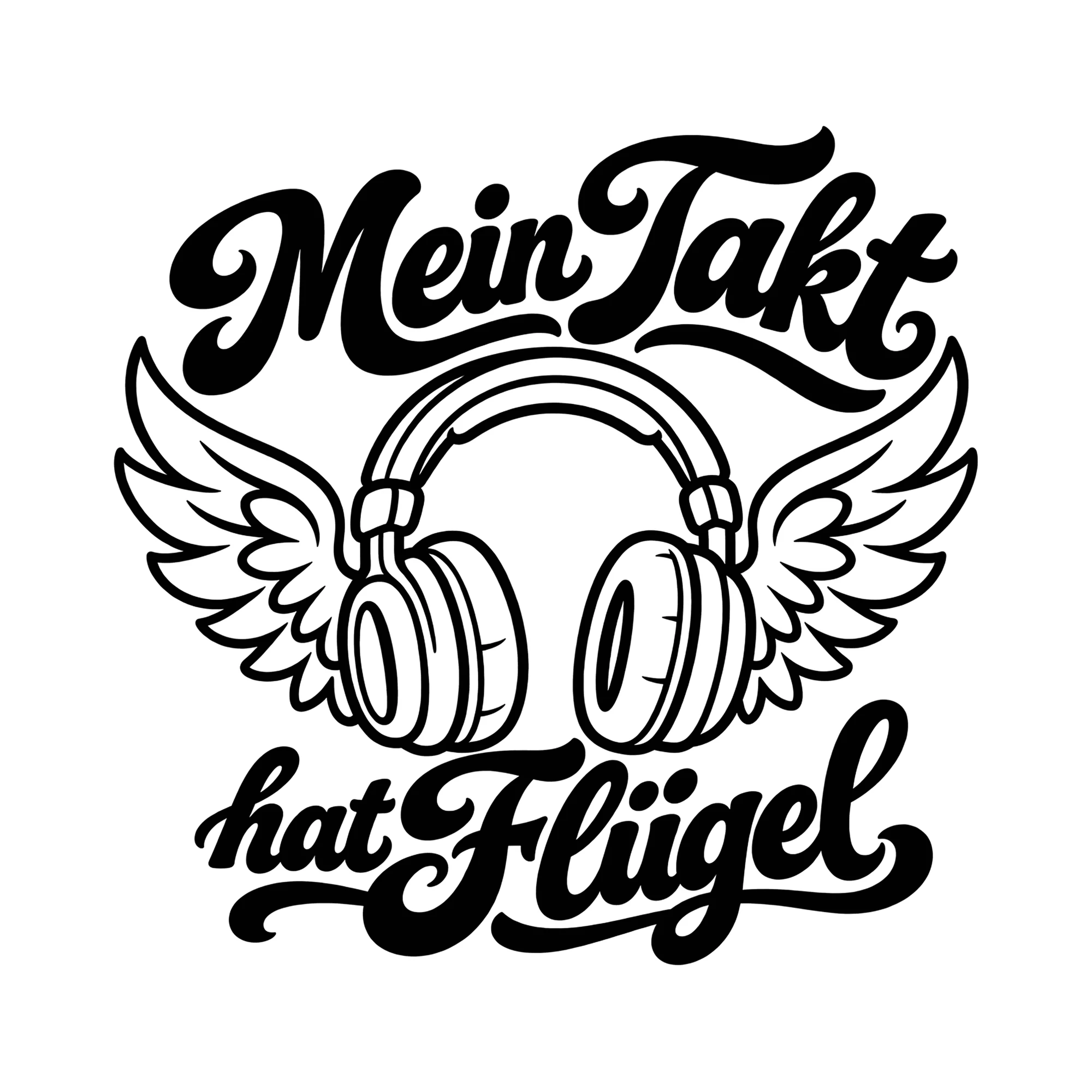 Bügelbild Mein Takt hat Flügel als Grafik auf weißem Hintergrund (BB012922)