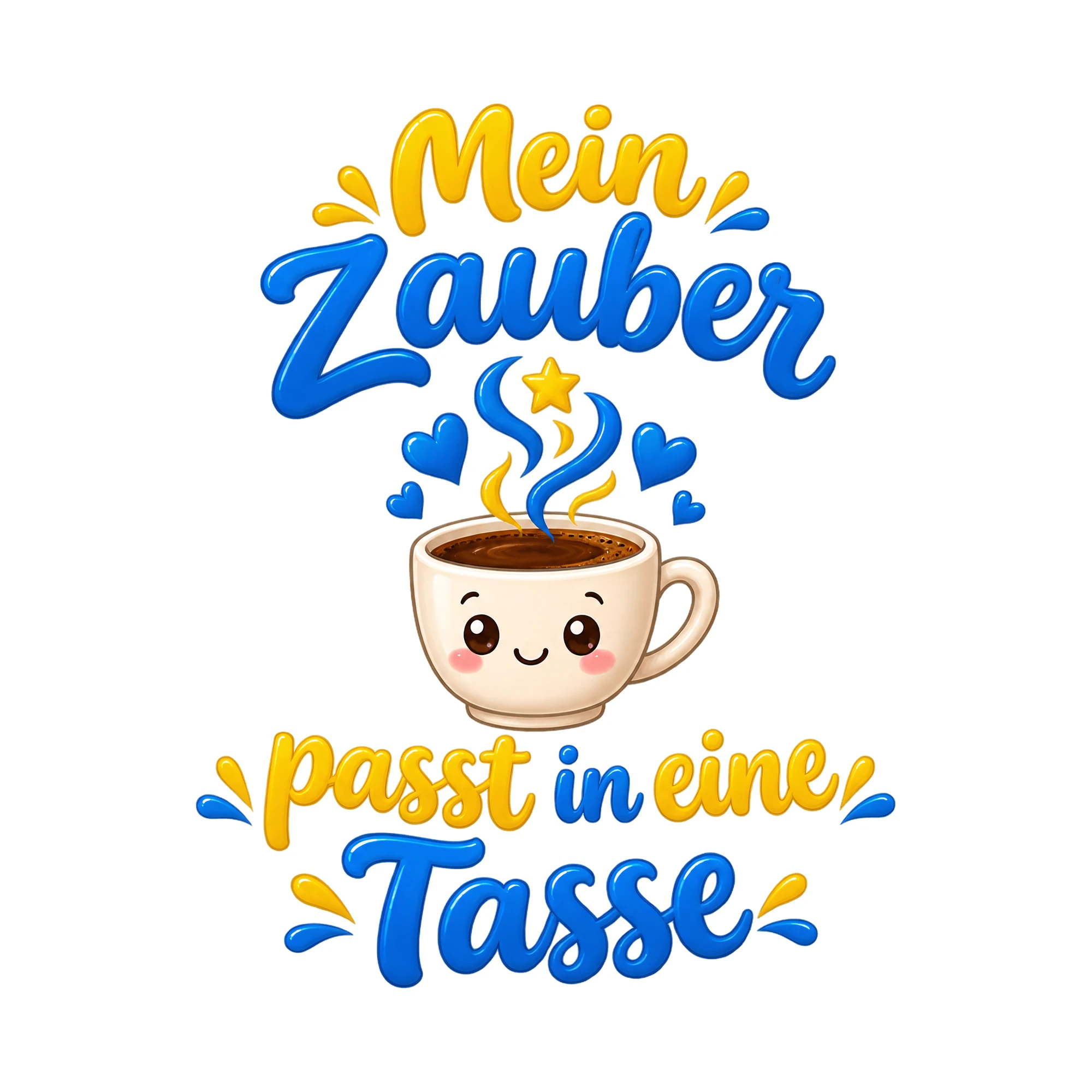 Bügelbild Mein Zauber passt in eine Tasse als Grafik auf weißem Hintergrund (BB014492)