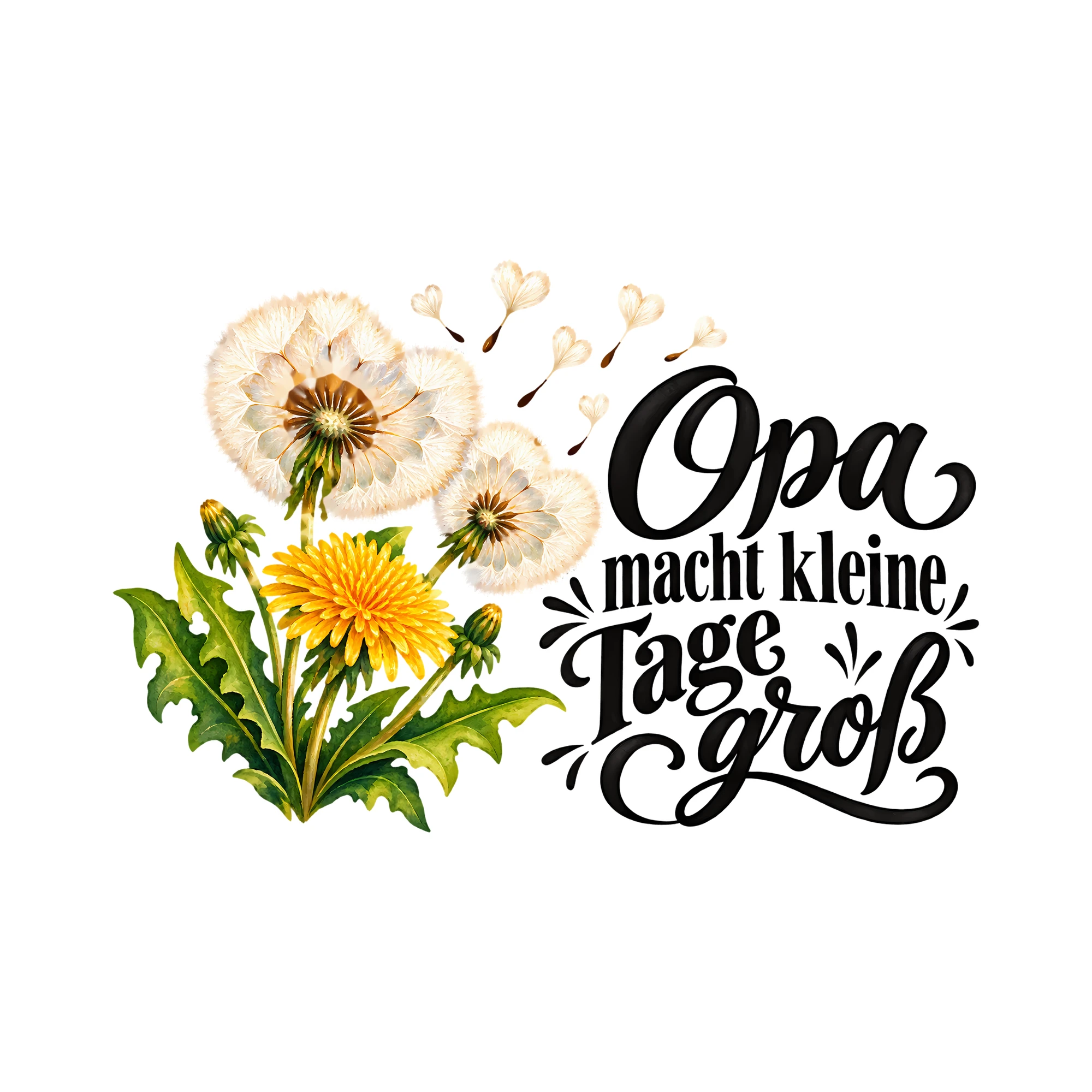 Bügelbild Opa macht kleine Tage groß als Grafik auf weißem Hintergrund (BB012509)
