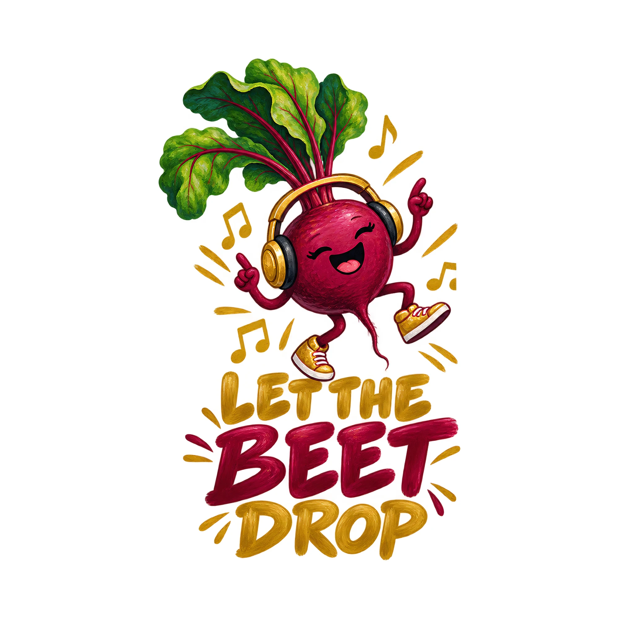 Bügelbild Let The Beet Drop, Lustiger Shirt Spruch als Grafik auf weißem Hintergrund (BB017556)