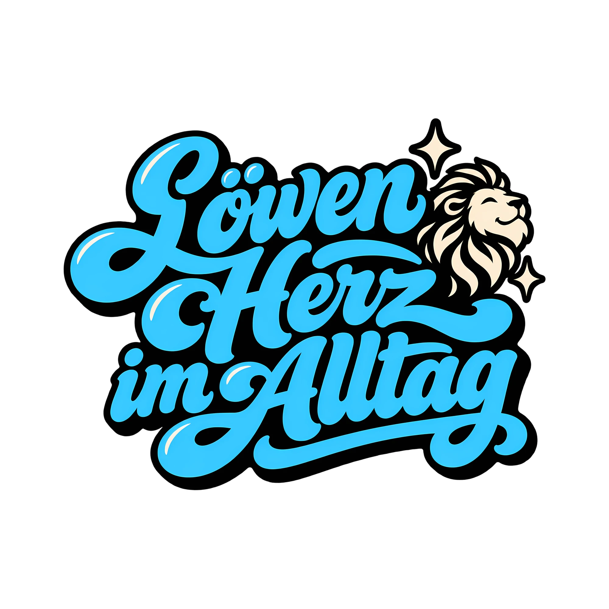 Bügelbild Löwenherz im Alltag als Grafik auf weißem Hintergrund (BB013408)