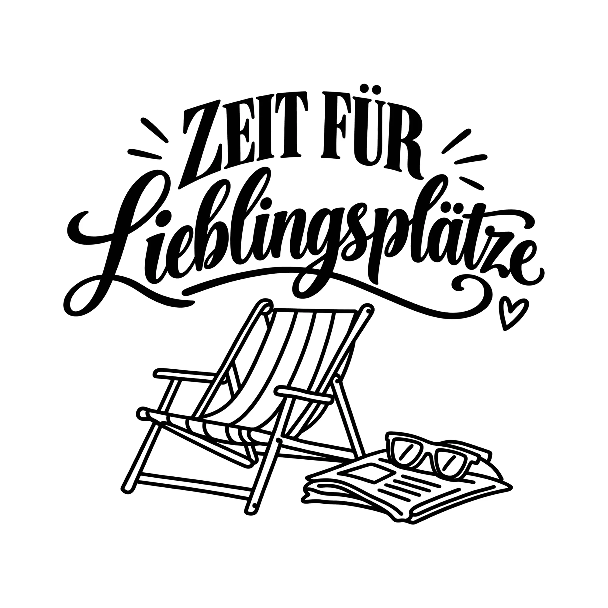 Bügelbild Zeit für Lieblingsplätze als Grafik auf weißem Hintergrund (BB011588)