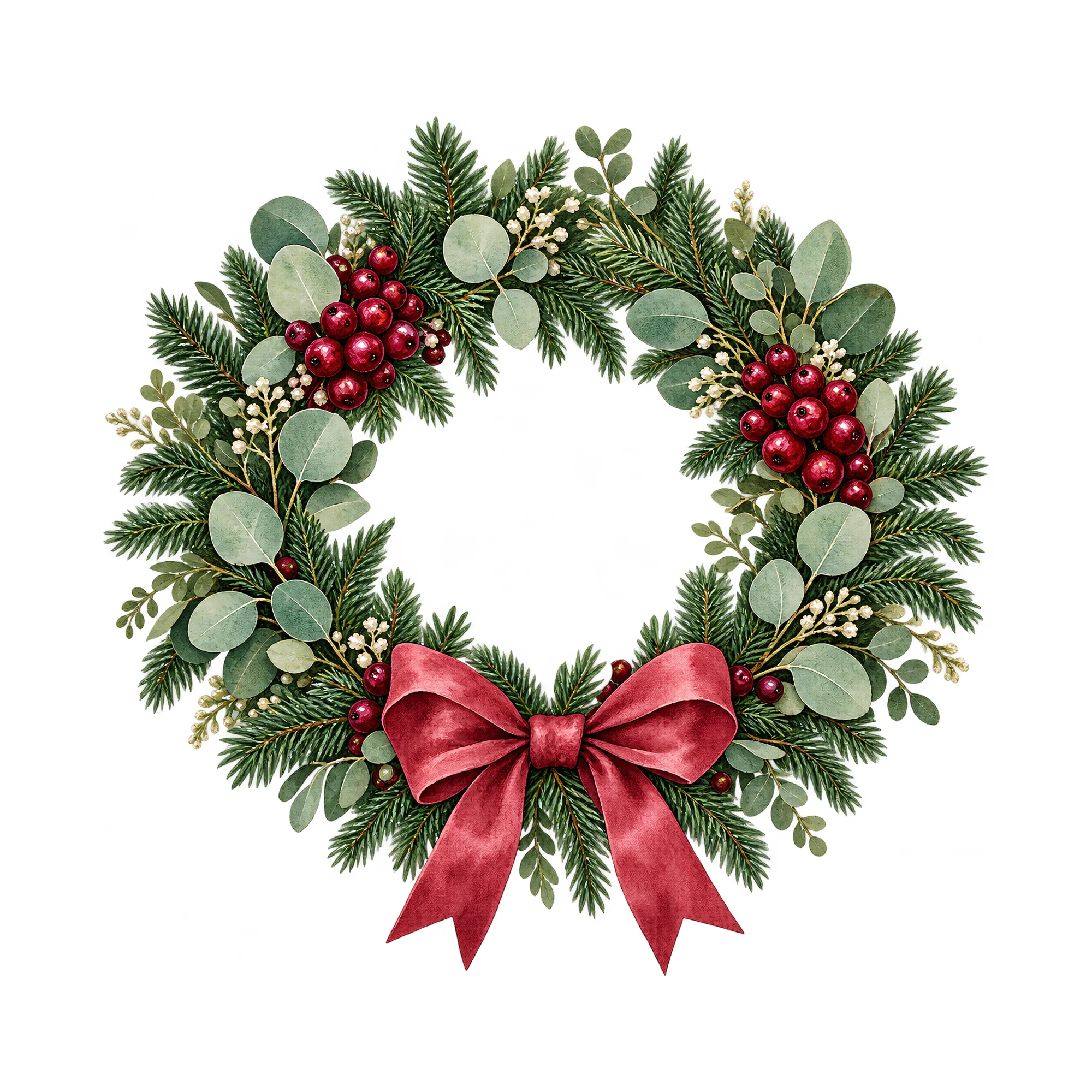 Bügelbild Weihnachtskranz, Weihnachten Shirt Motiv als Grafik auf weißem Hintergrund (BB014805)