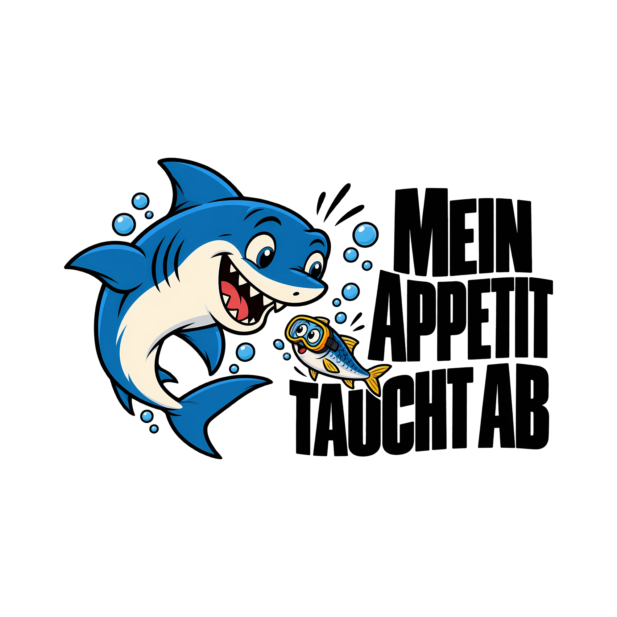 Bügelbild MEIN APPETIT TAUCHT AB als Grafik auf weißem Hintergrund (BB012175)