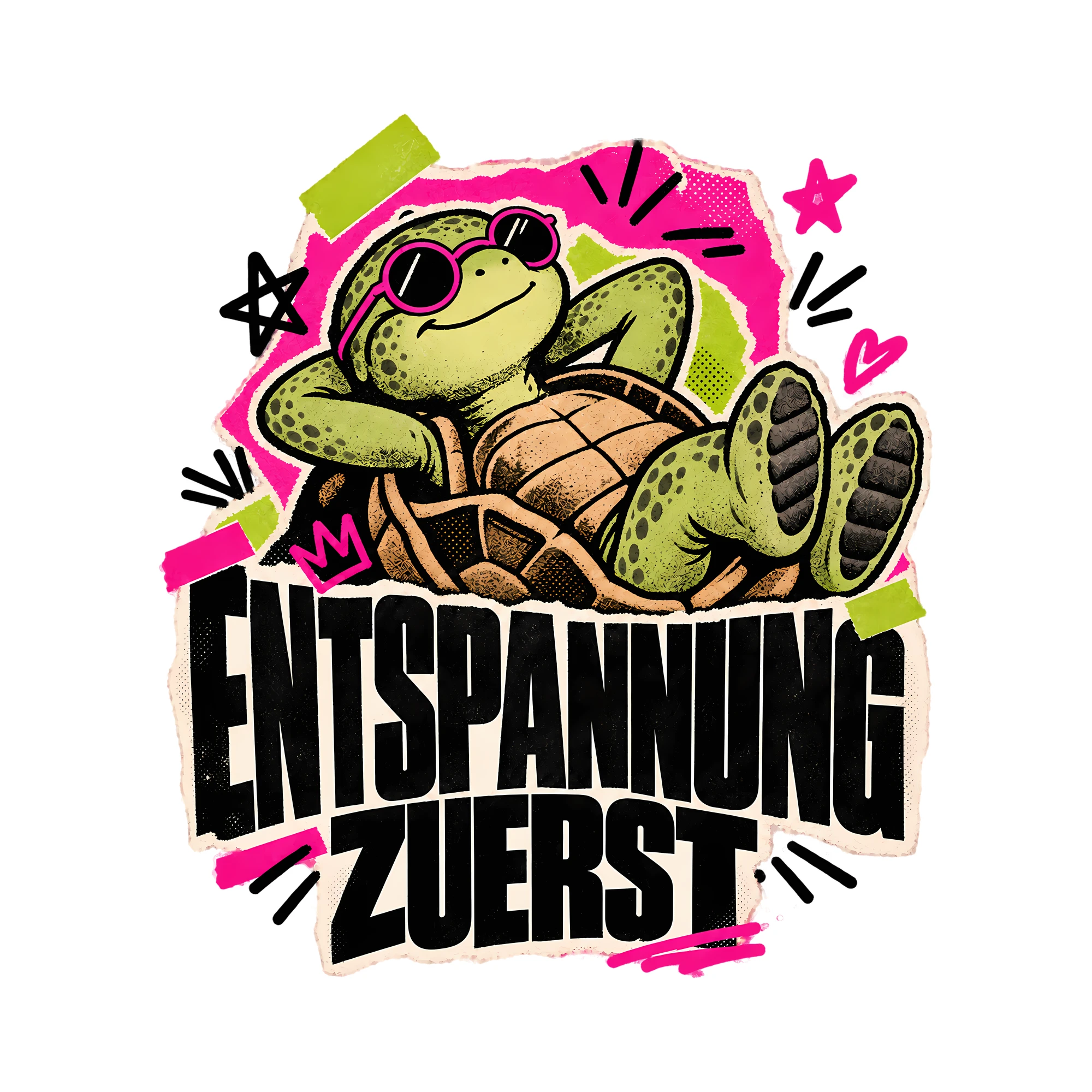 Bügelbild Entspannung zuerst als Grafik auf weißem Hintergrund (BB014161)