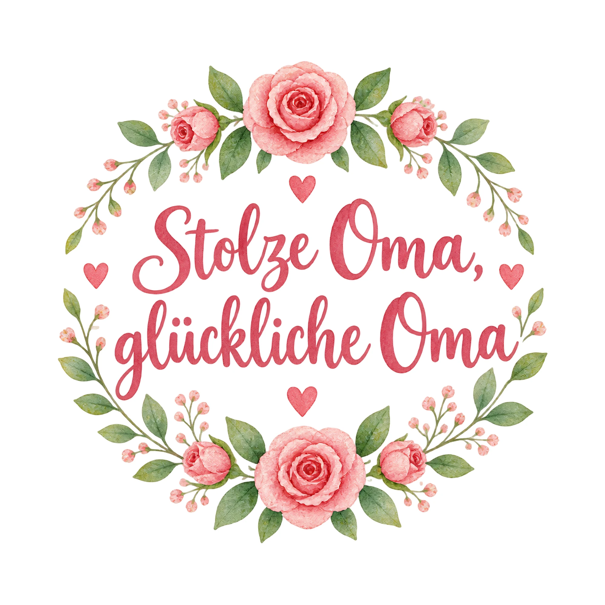 Bügelbild Stolze Oma, glückliche Oma als Grafik auf weißem Hintergrund (BB019257)