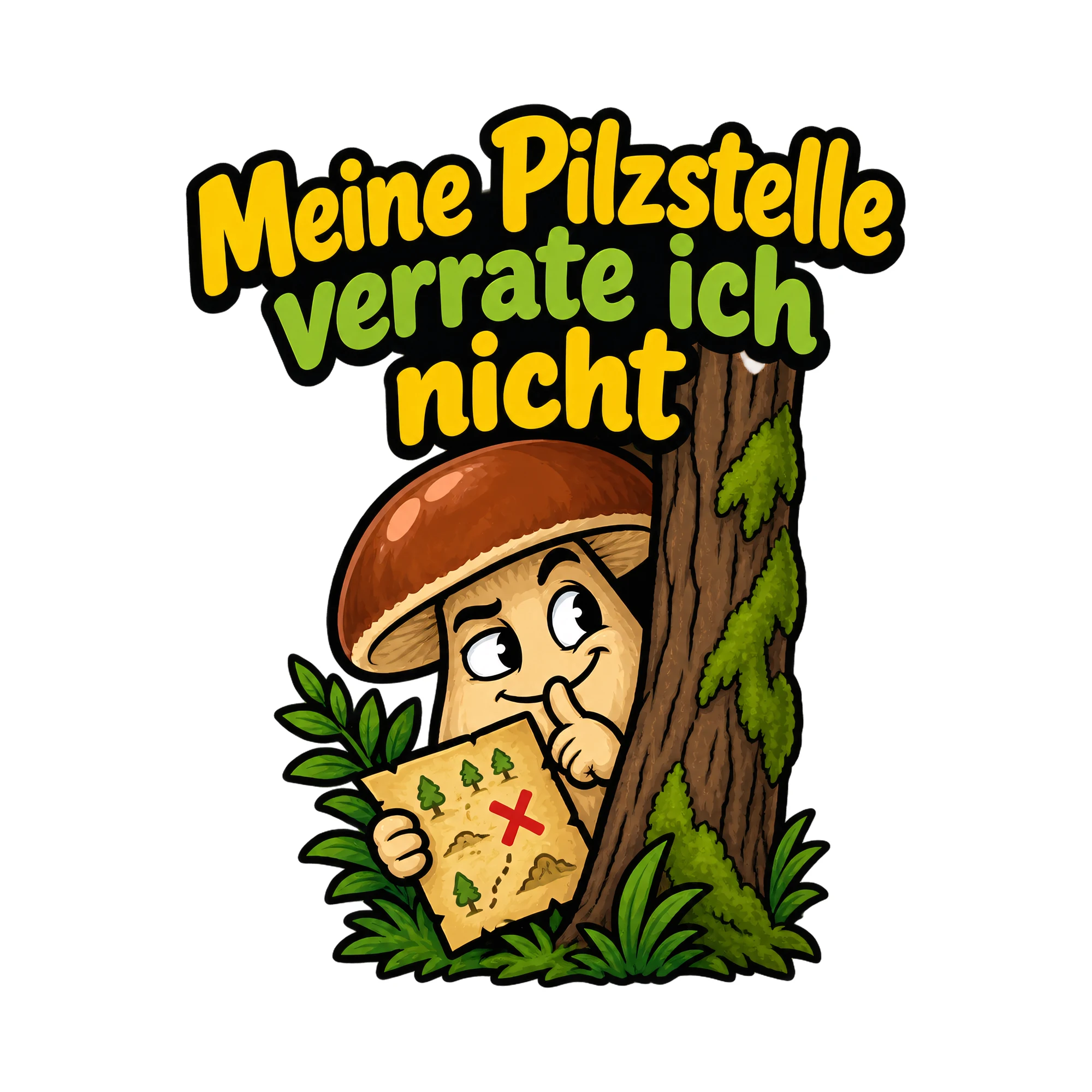Bügelbild Meine Pilzstelle verrate ich nicht als Grafik auf weißem Hintergrund (BB019339)