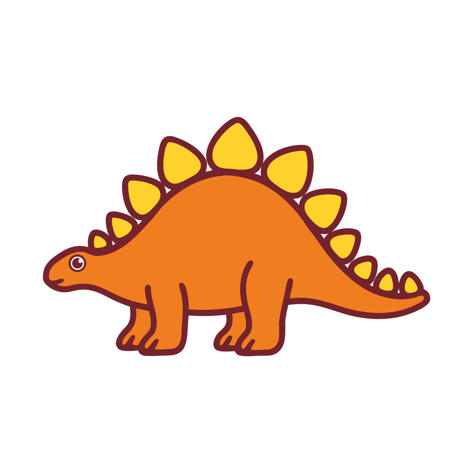 Bügelbild Dino Stegosaurus als Grafik auf weißem Hintergrund (BB010315)
