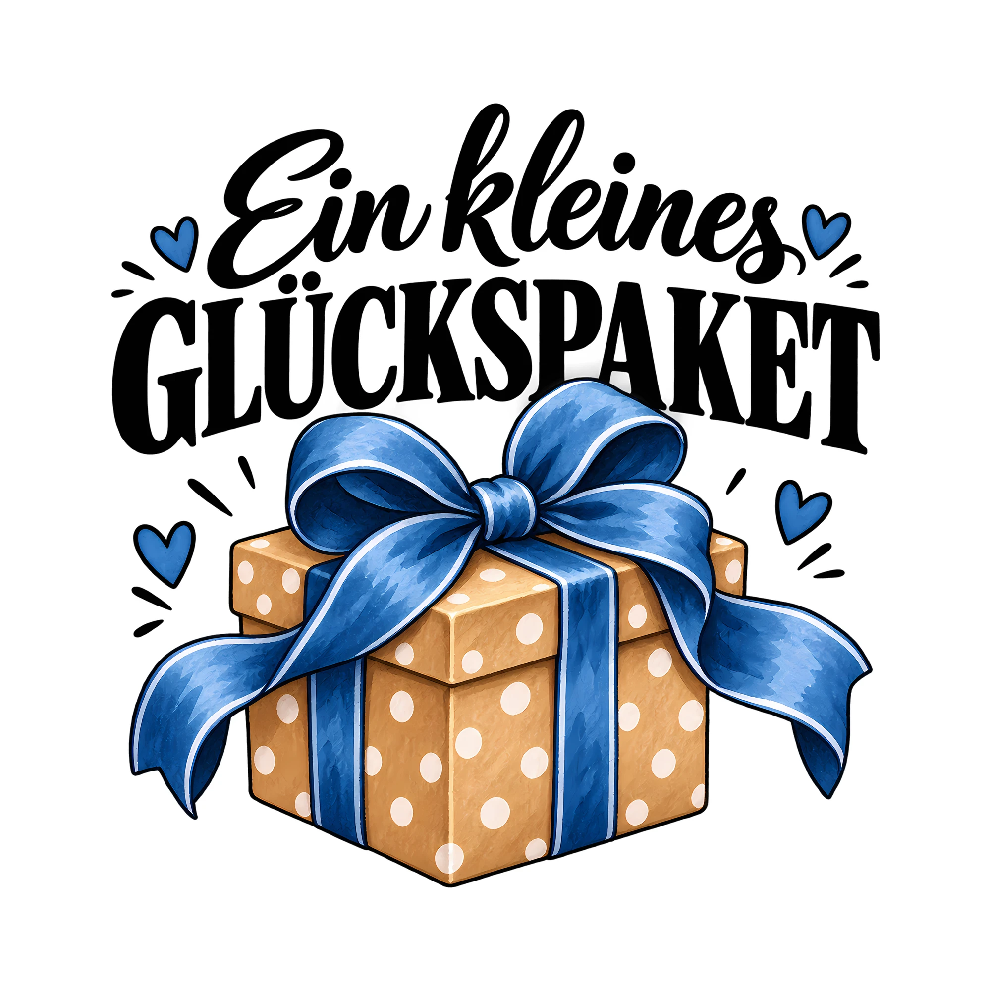 Bügelbild Ein kleines Glückspaket als Grafik auf weißem Hintergrund (BB012553)