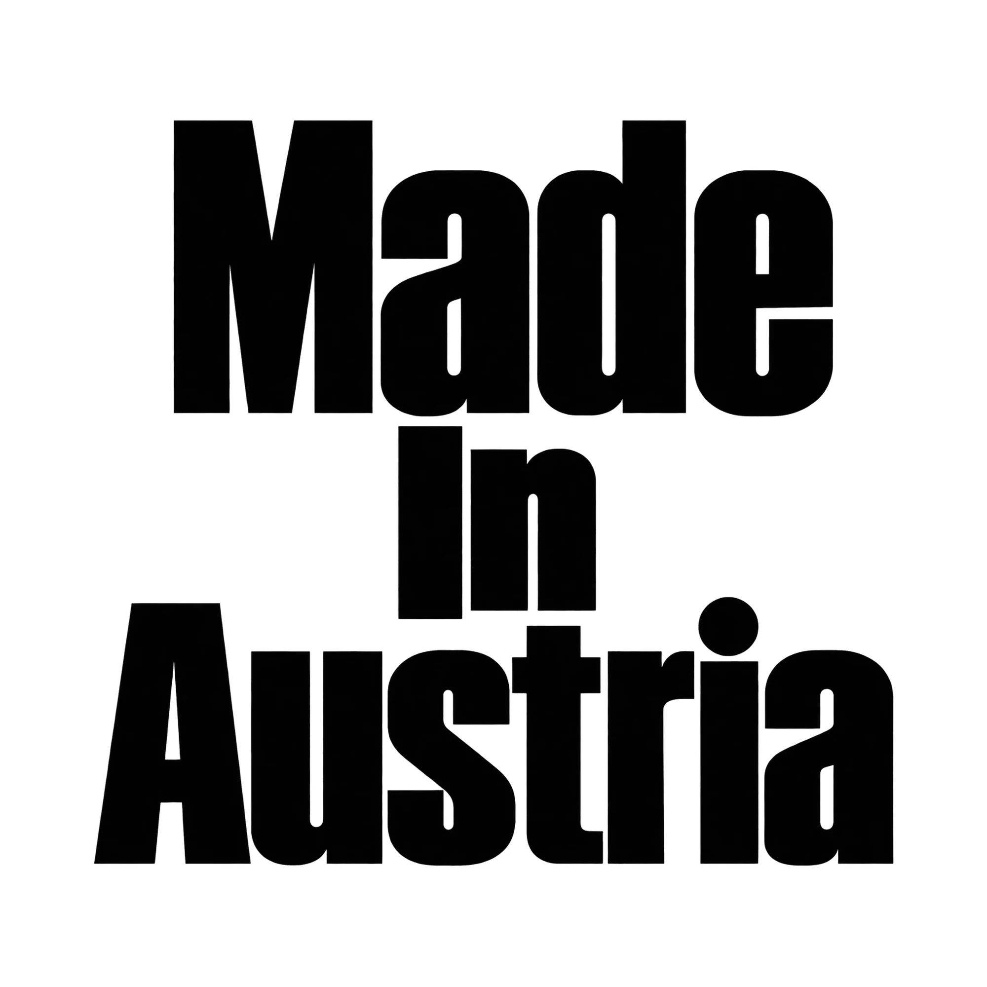 Bügelbild Made In Austria, Urlaub Shirt Spruch als Grafik auf weißem Hintergrund (BB015424)