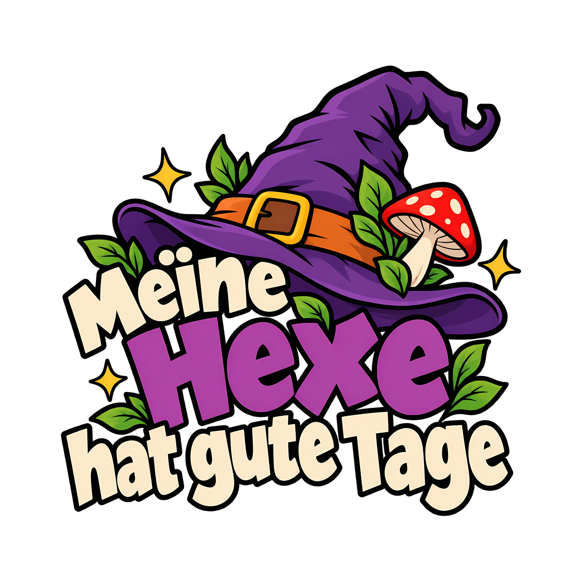 Bügelbild Meine Hexe hat gute Tage als Grafik auf weißem Hintergrund (BB012647)
