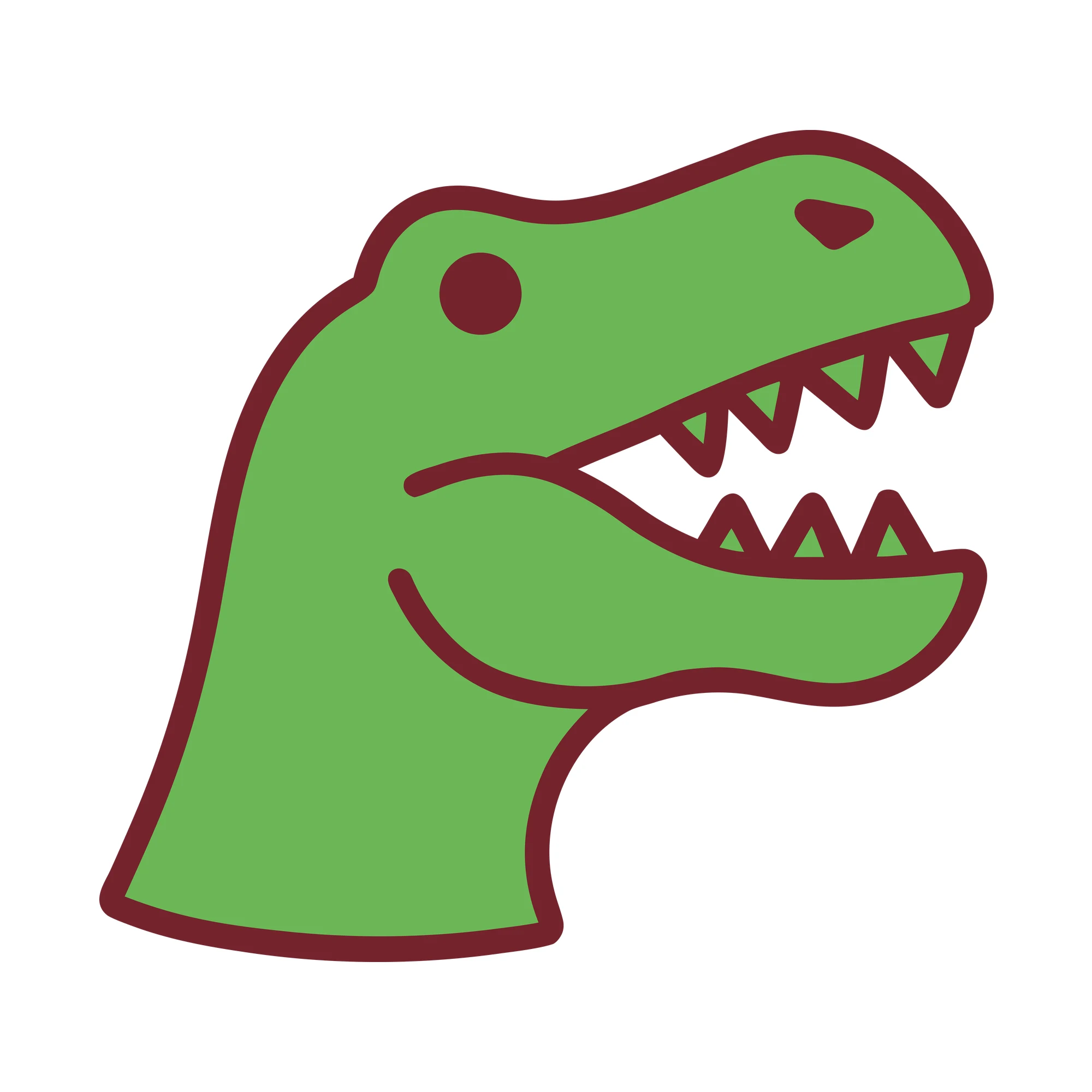Bügelbild Dino-Kopf als Grafik auf weißem Hintergrund (BB010331)