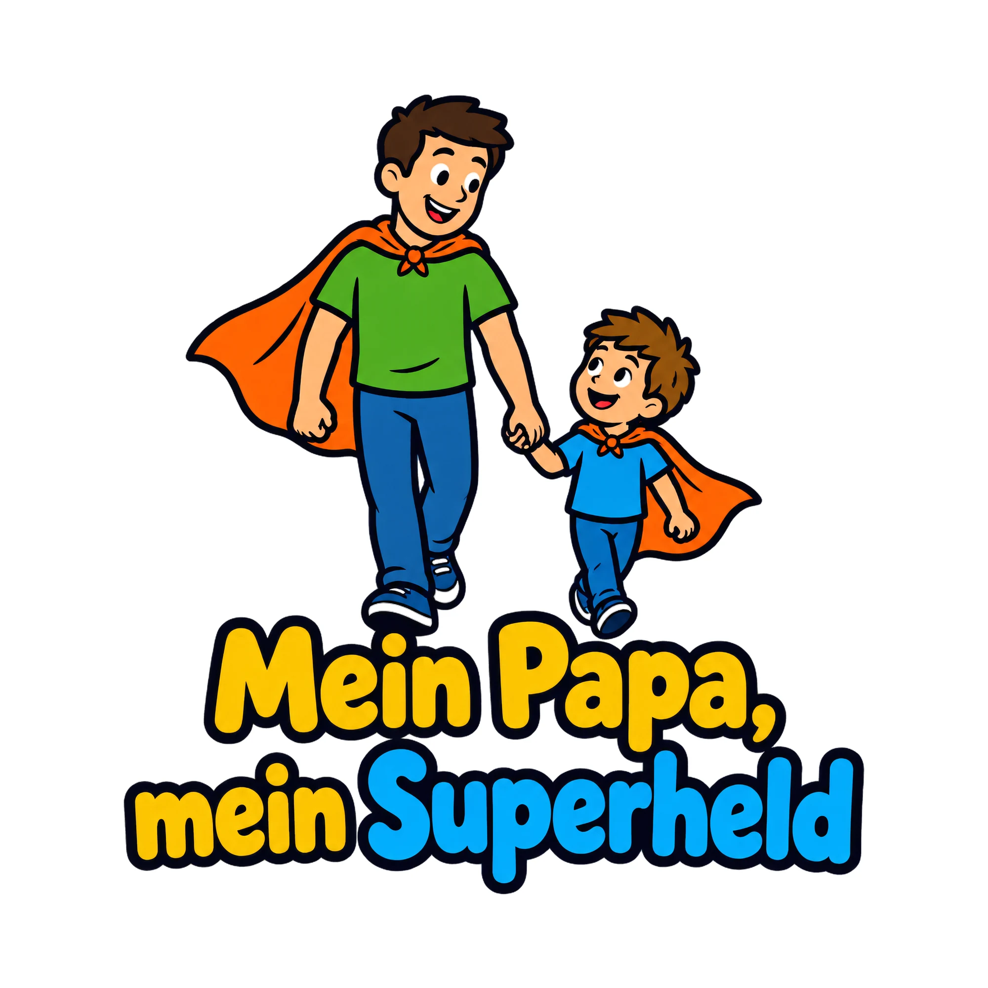 Bügelbild Mein Papa, mein Superheld als Grafik auf weißem Hintergrund (BB019231)